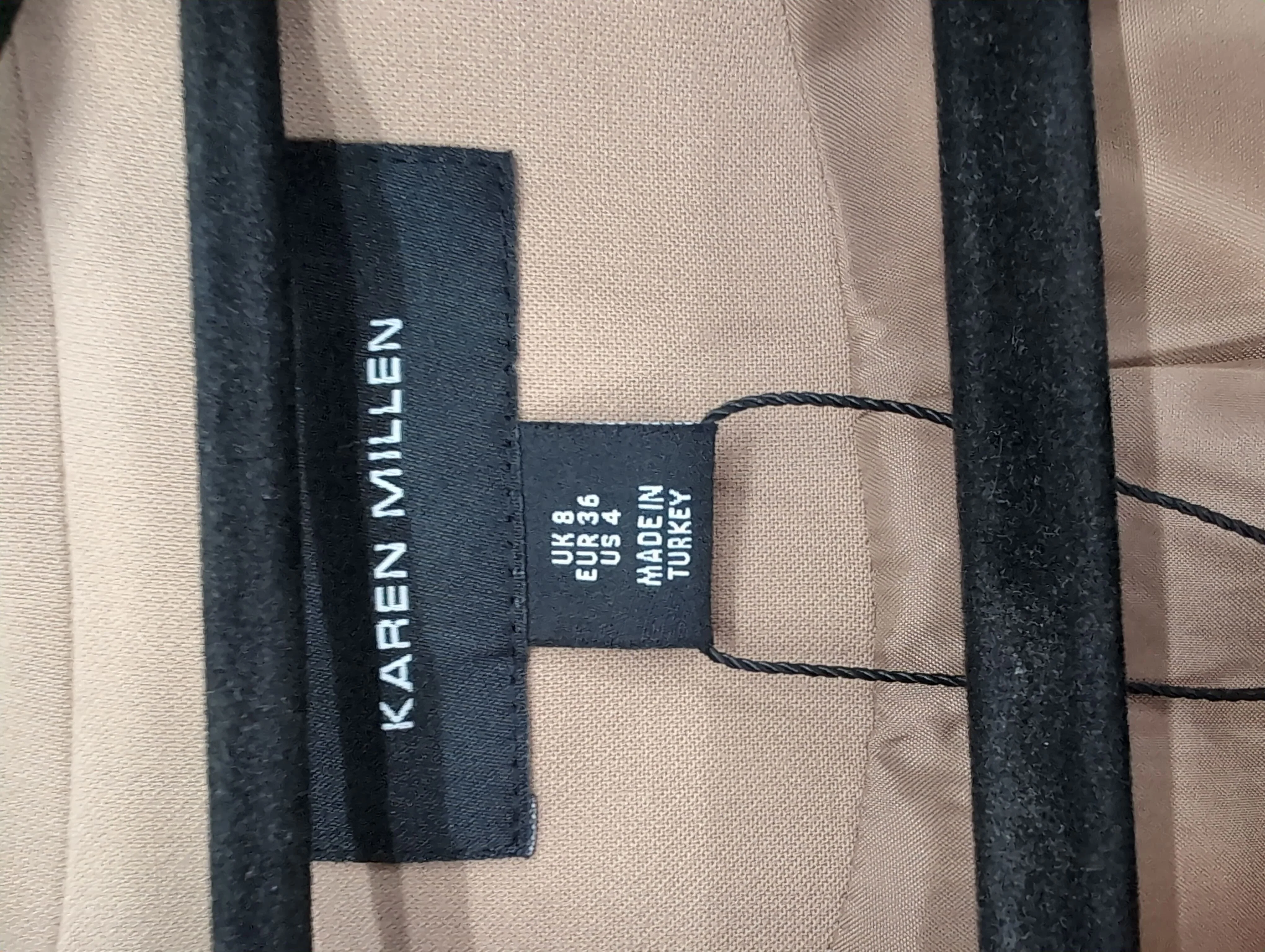 Karen Millen Women's Blazer UK 8 Tan Polyester with Viscose, Elastane Overcoat - Image 6
