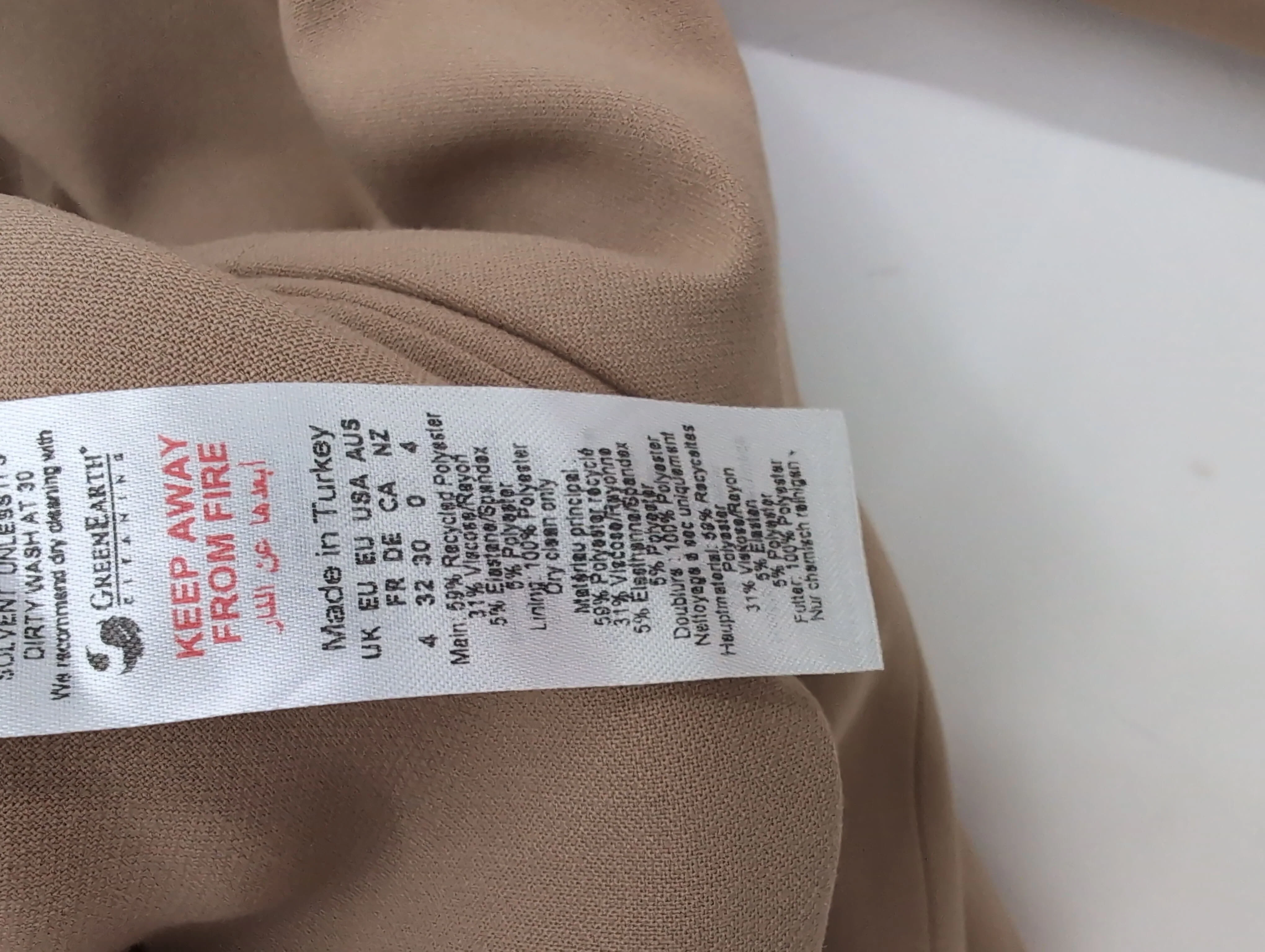 Karen Millen Women's Blazer UK 8 Tan Polyester with Viscose, Elastane Overcoat - Image 7