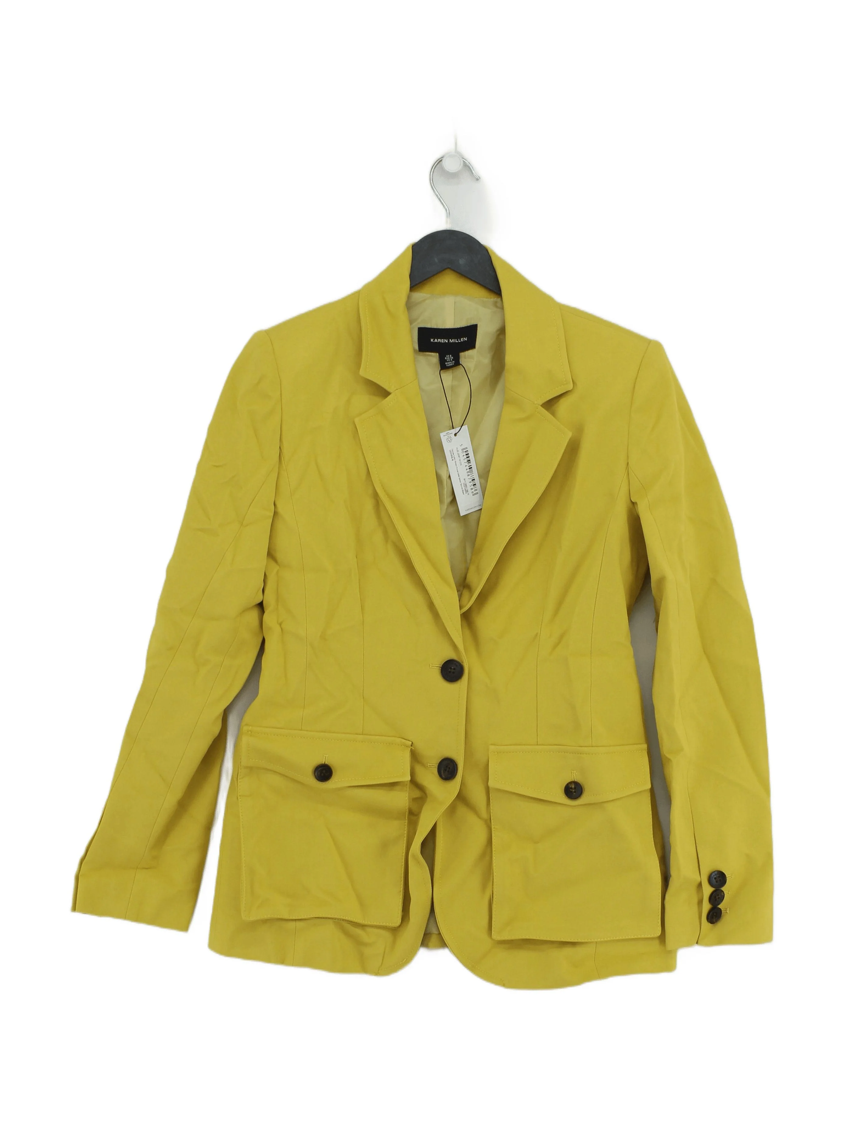 Karen Millen Women's Blazer UK 8 Yellow Viscose New with tags