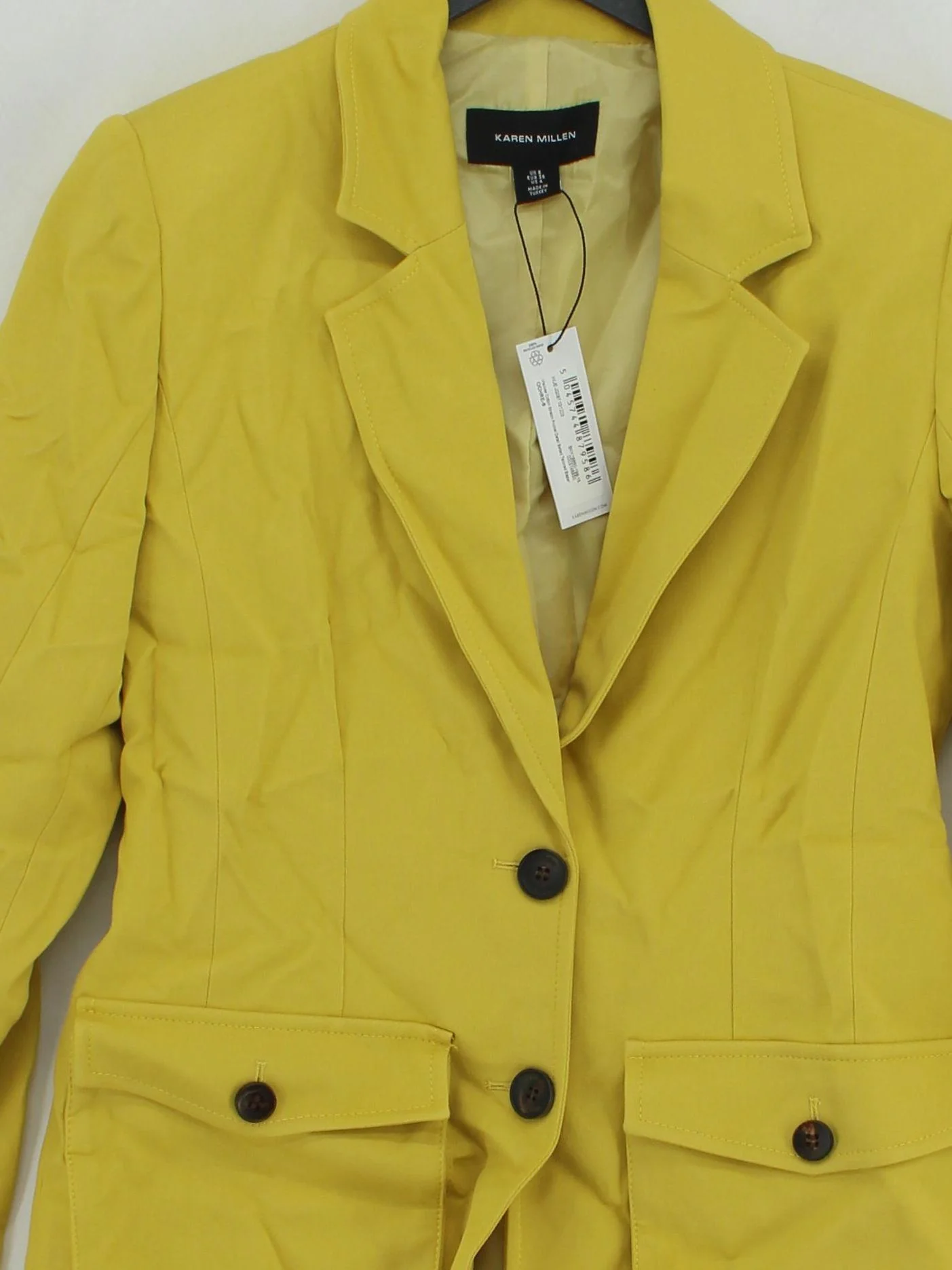 Karen Millen Women's Blazer UK 8 Yellow Viscose New with tags - Image 3