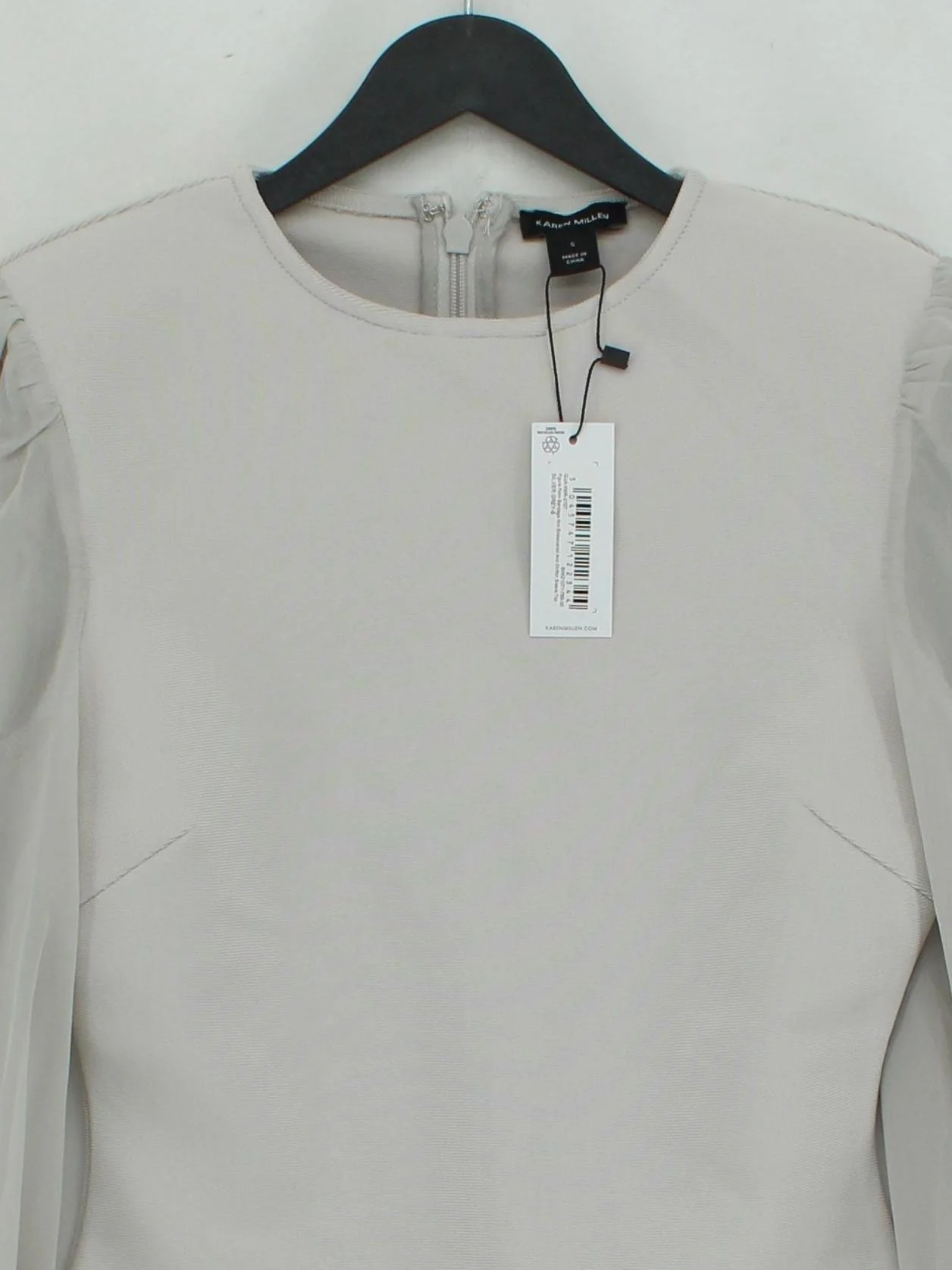 Karen Millen Women's Blouse S Cream Polyester with Elastane Basic - Image 3