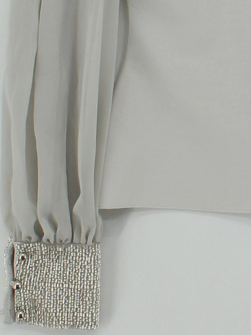 Karen Millen Women's Blouse S Cream Polyester with Elastane Basic - Image 4