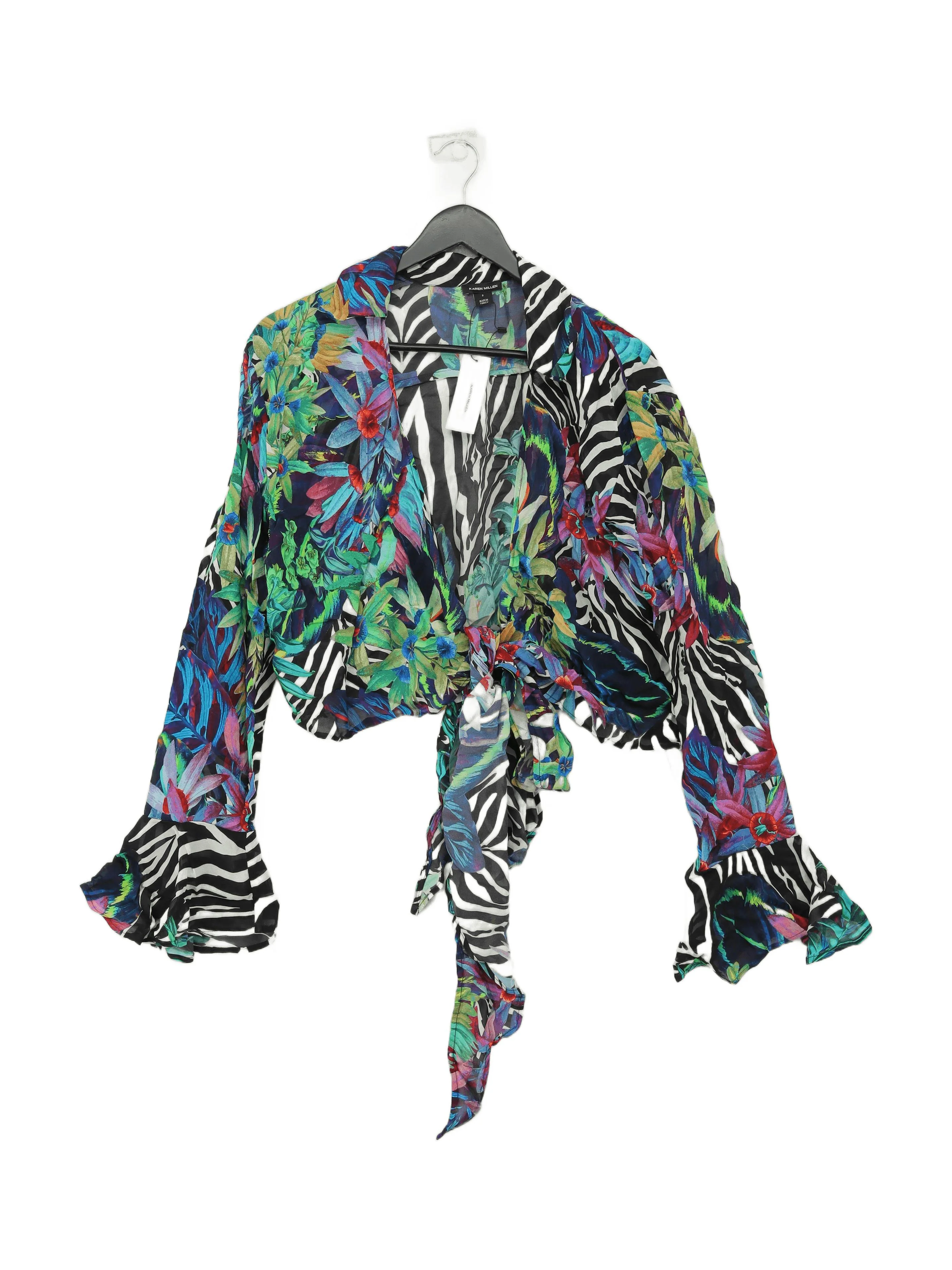Karen Millen Women's Blouse S Multi 100% Viscose Basic