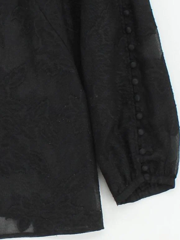 Karen Millen Women's Blouse UK 10 Black 100% Other Basic - Image 4