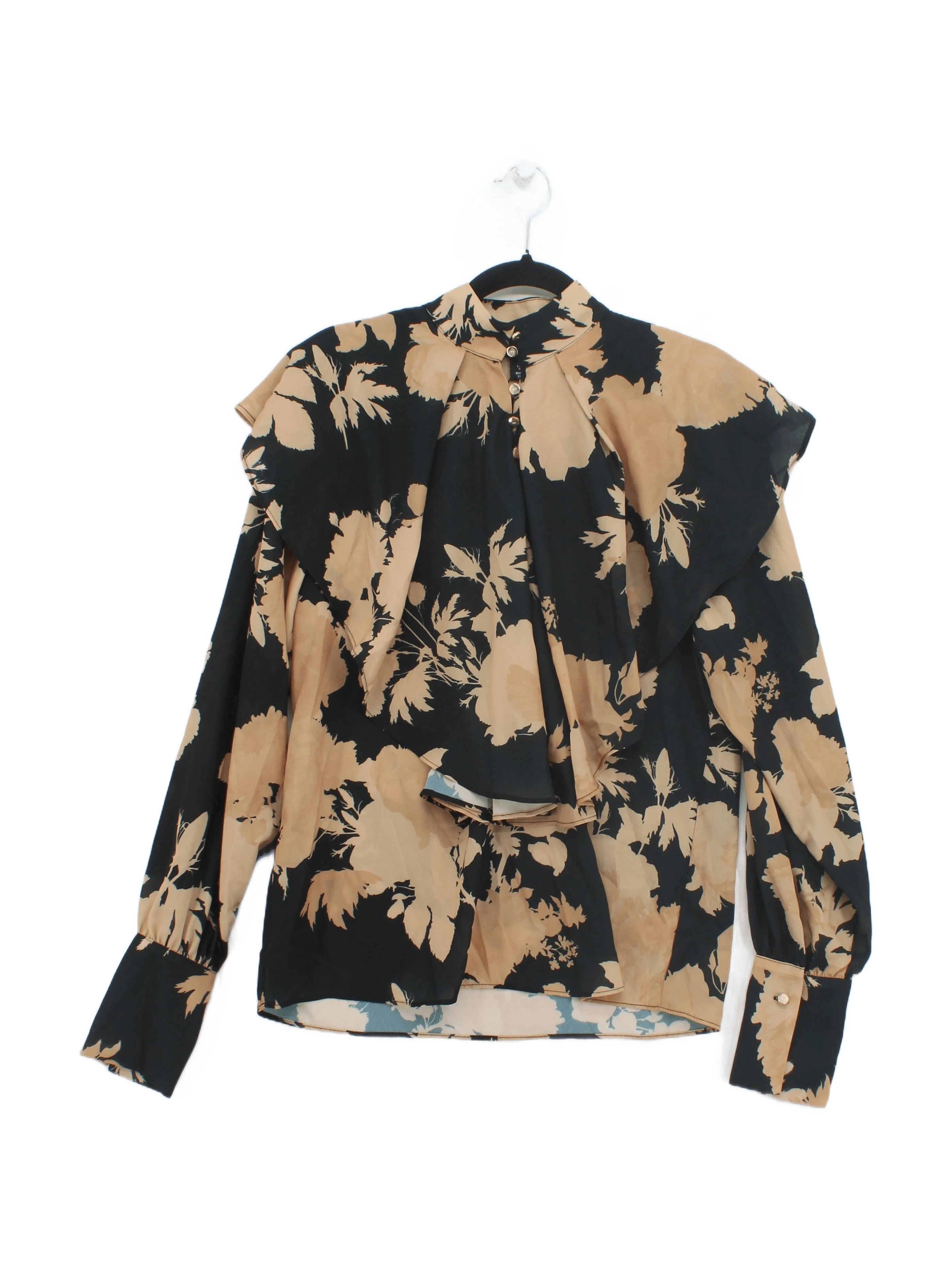 Karen Millen Women's Blouse UK 10 Black 100% Polyester Basic