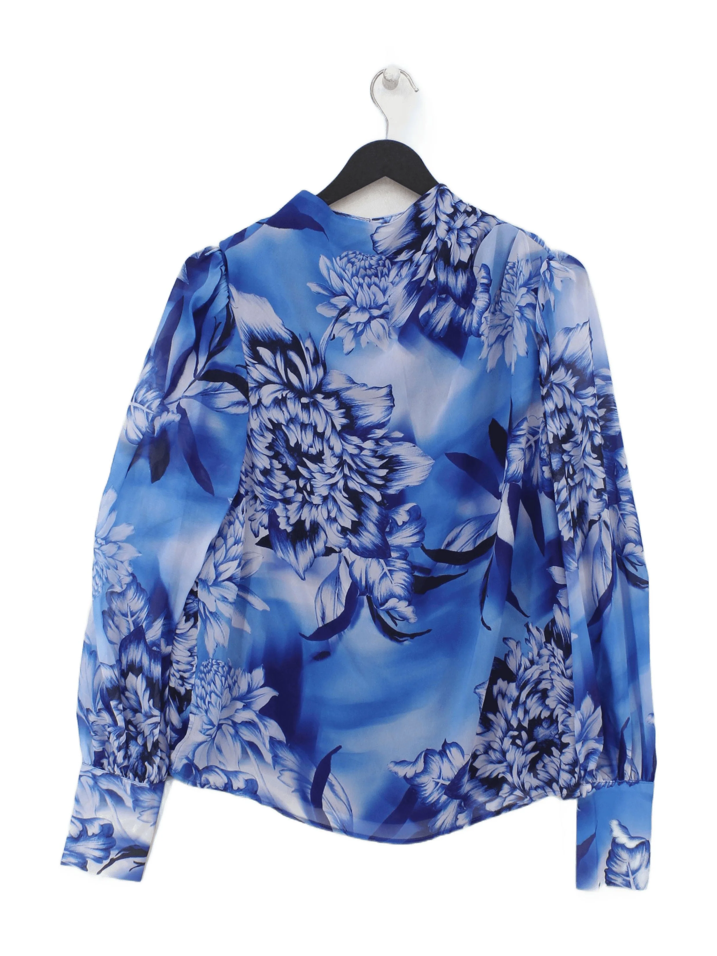 Karen Millen Women's Blouse UK 10 Blue 100% Polyester Basic