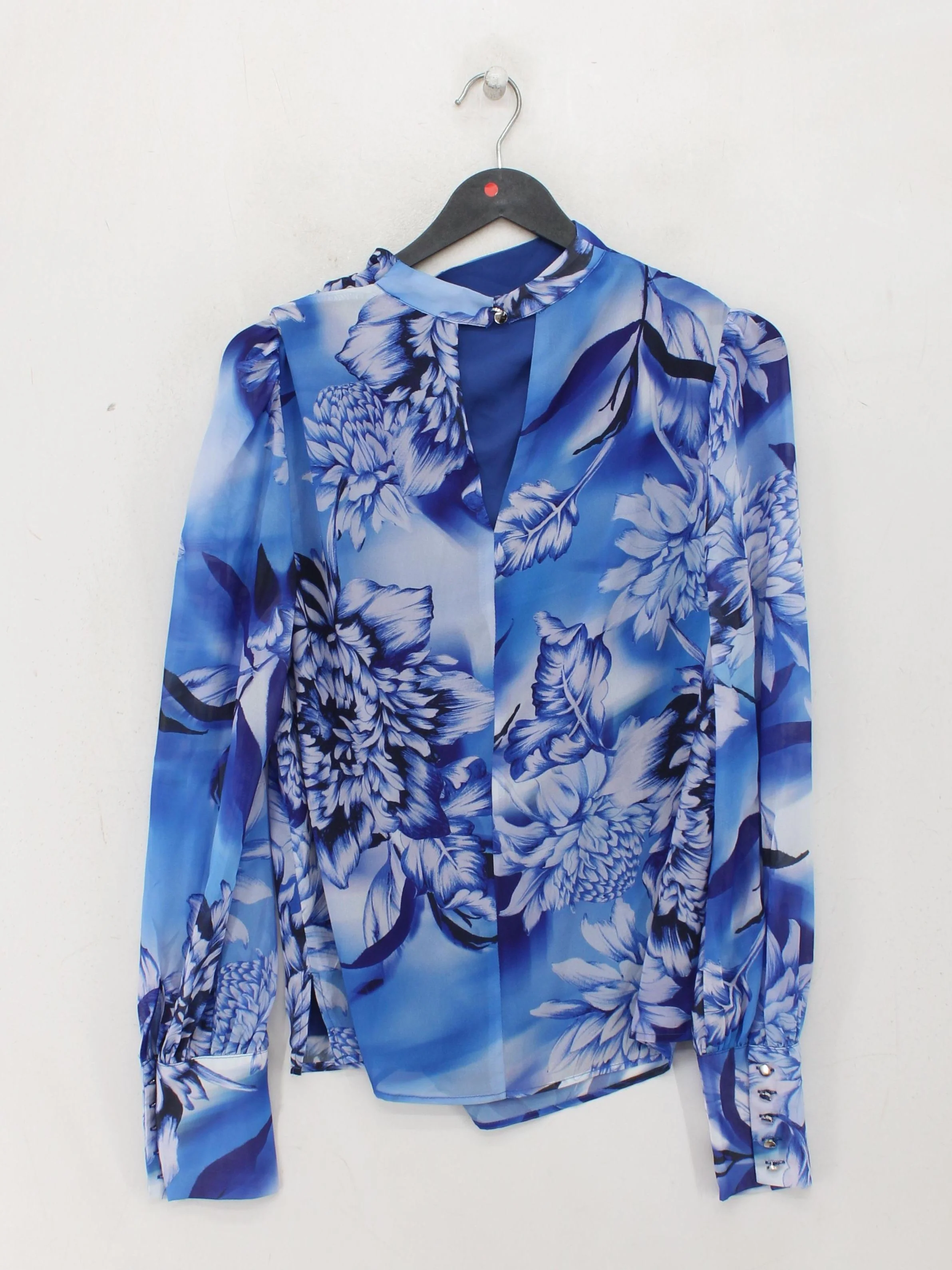 Karen Millen Women's Blouse UK 10 Blue 100% Polyester Basic - Image 2