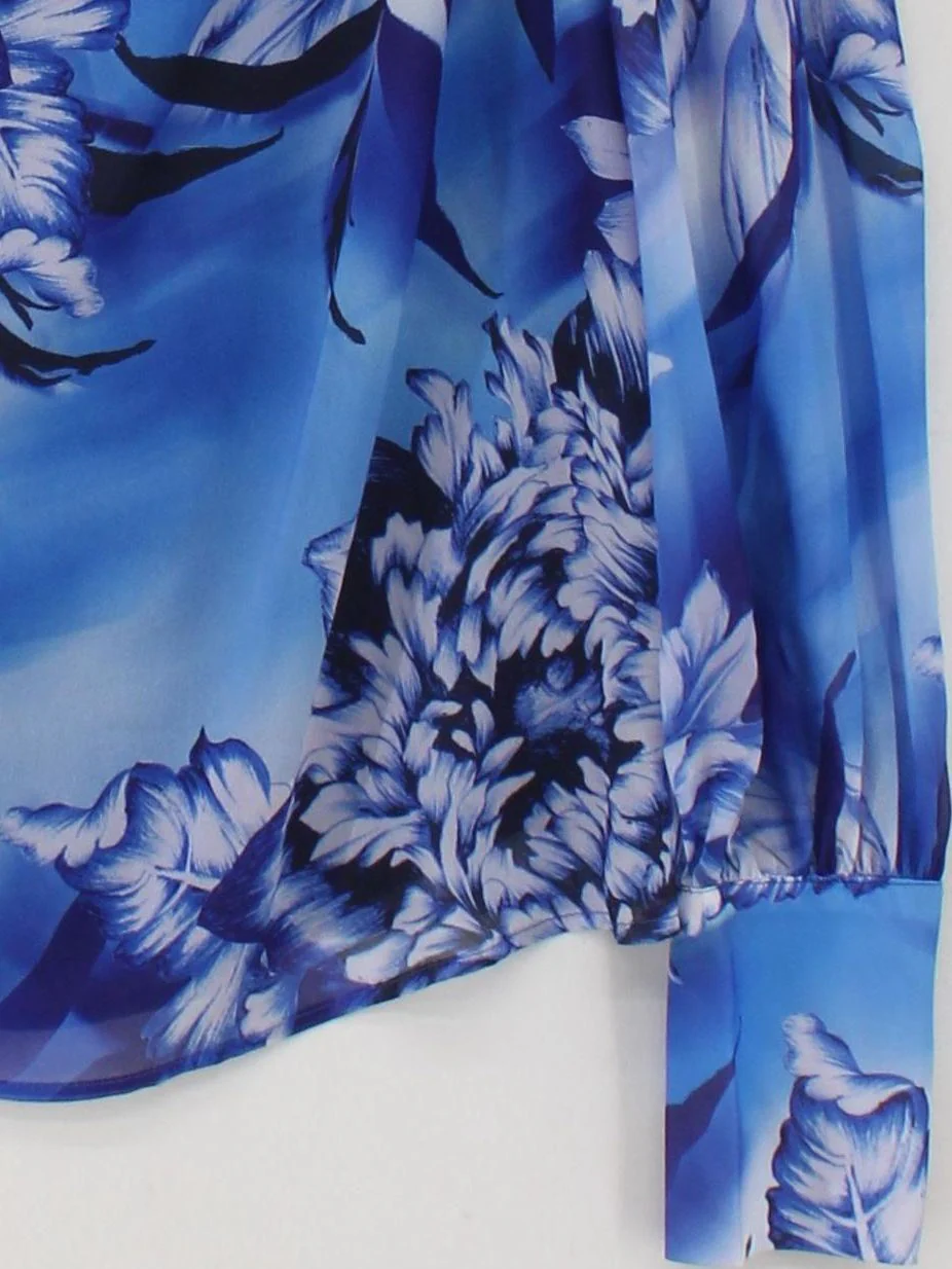 Karen Millen Women's Blouse UK 10 Blue 100% Polyester Basic - Image 4