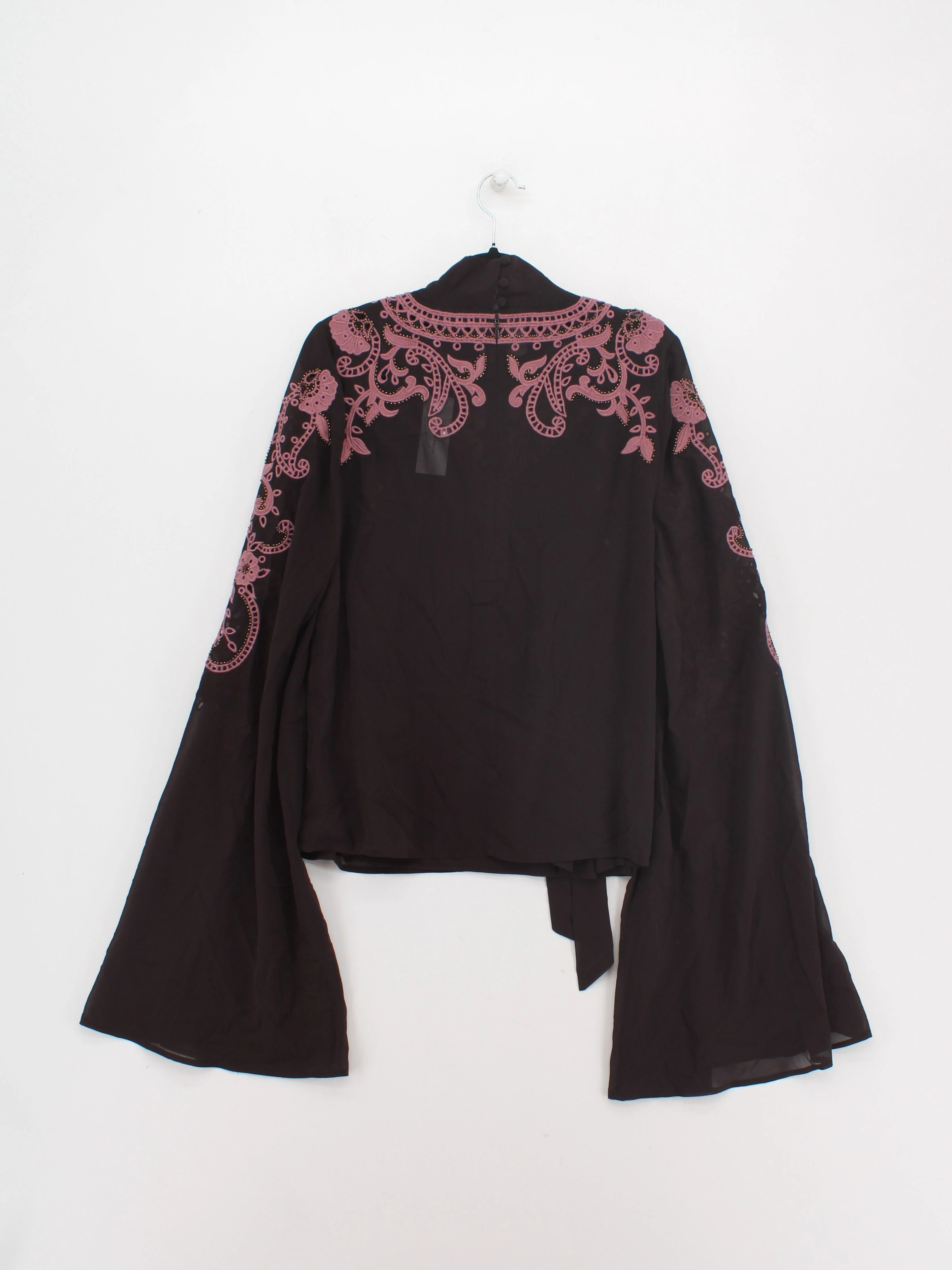 Karen Millen Women's Blouse UK 10 Brown 100% Polyester Basic - Image 2