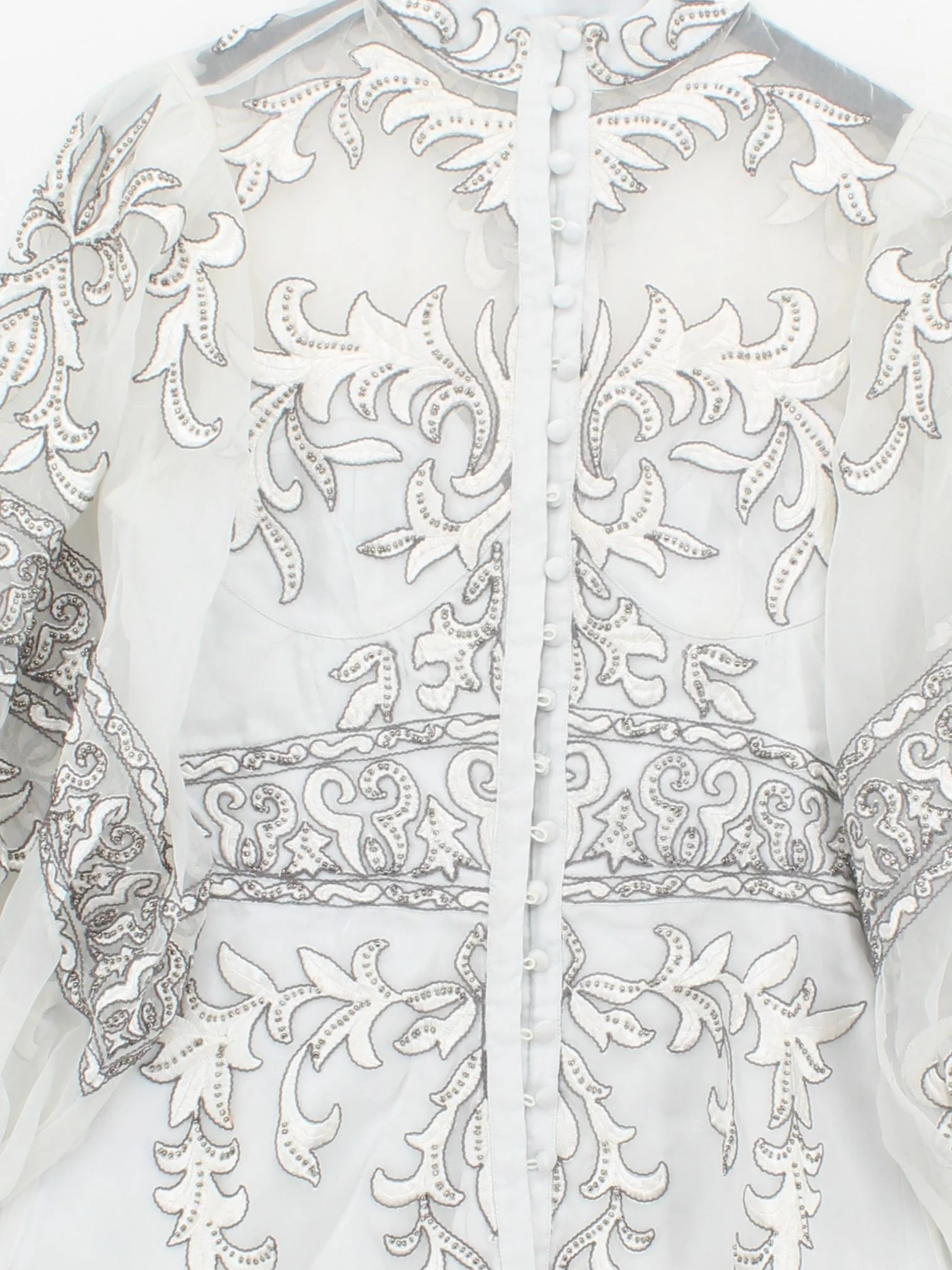 Karen Millen Women's Blouse UK 10 Silver Polyester New with tags - Image 3