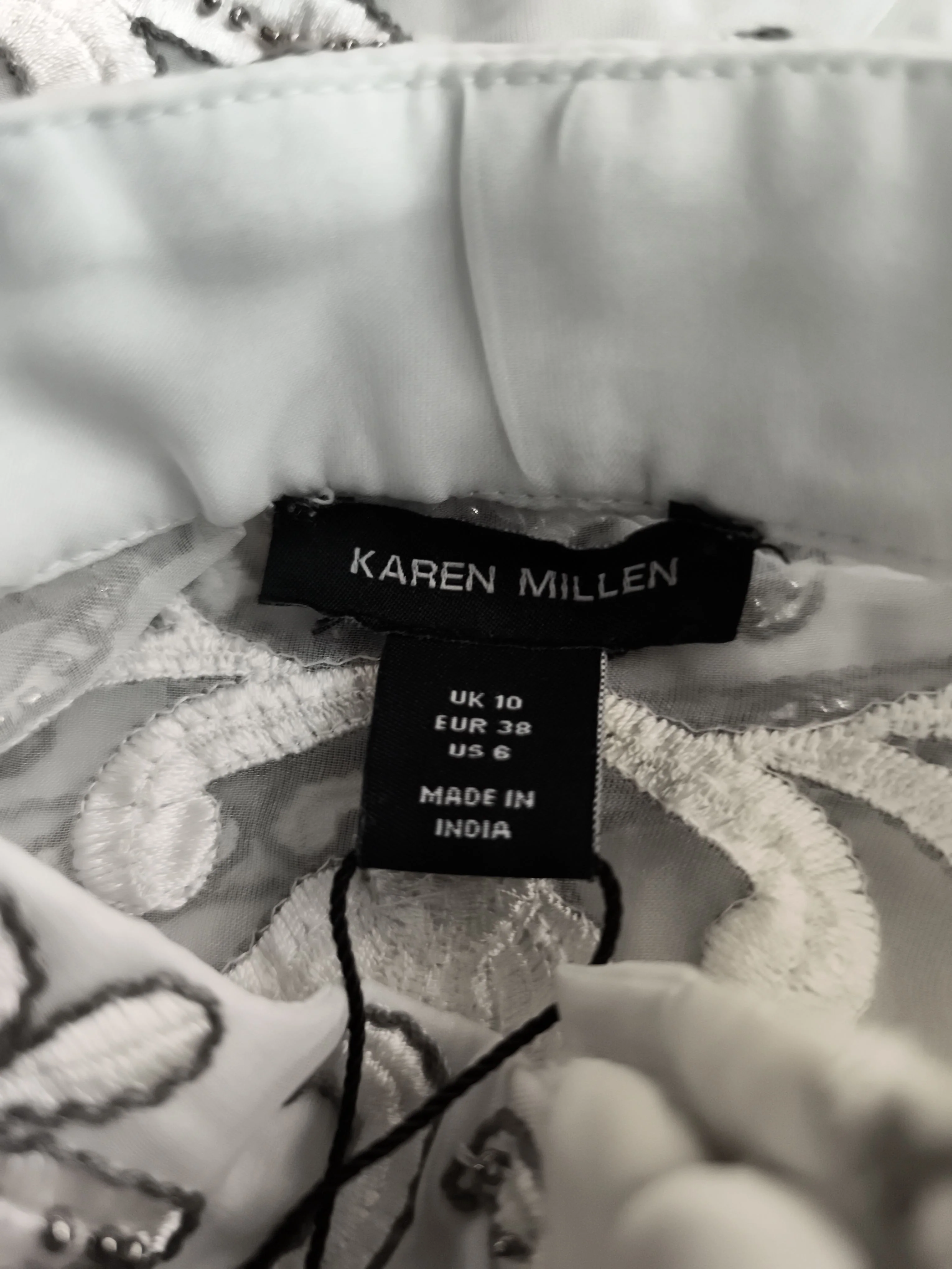 Karen Millen Women's Blouse UK 10 Silver Polyester New with tags - Image 5