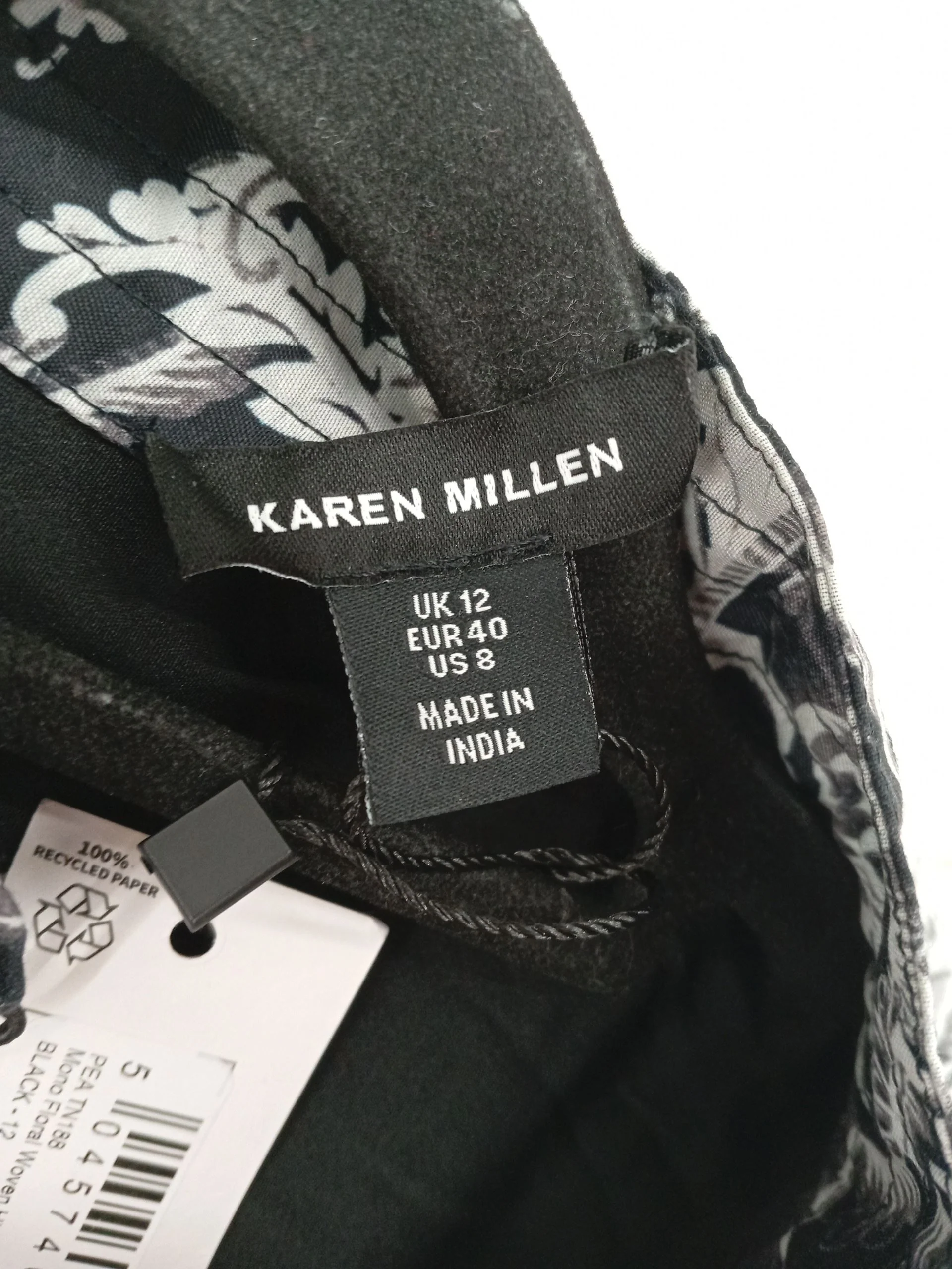 Karen Millen Women's Blouse UK 12 Black 100% Polyester Basic New with tags - Image 5