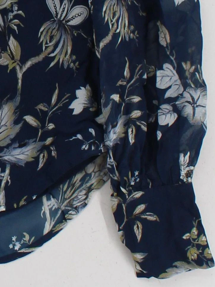 Karen Millen Women's Blouse UK 12 Blue Viscose with Polyester Basic - Image 4