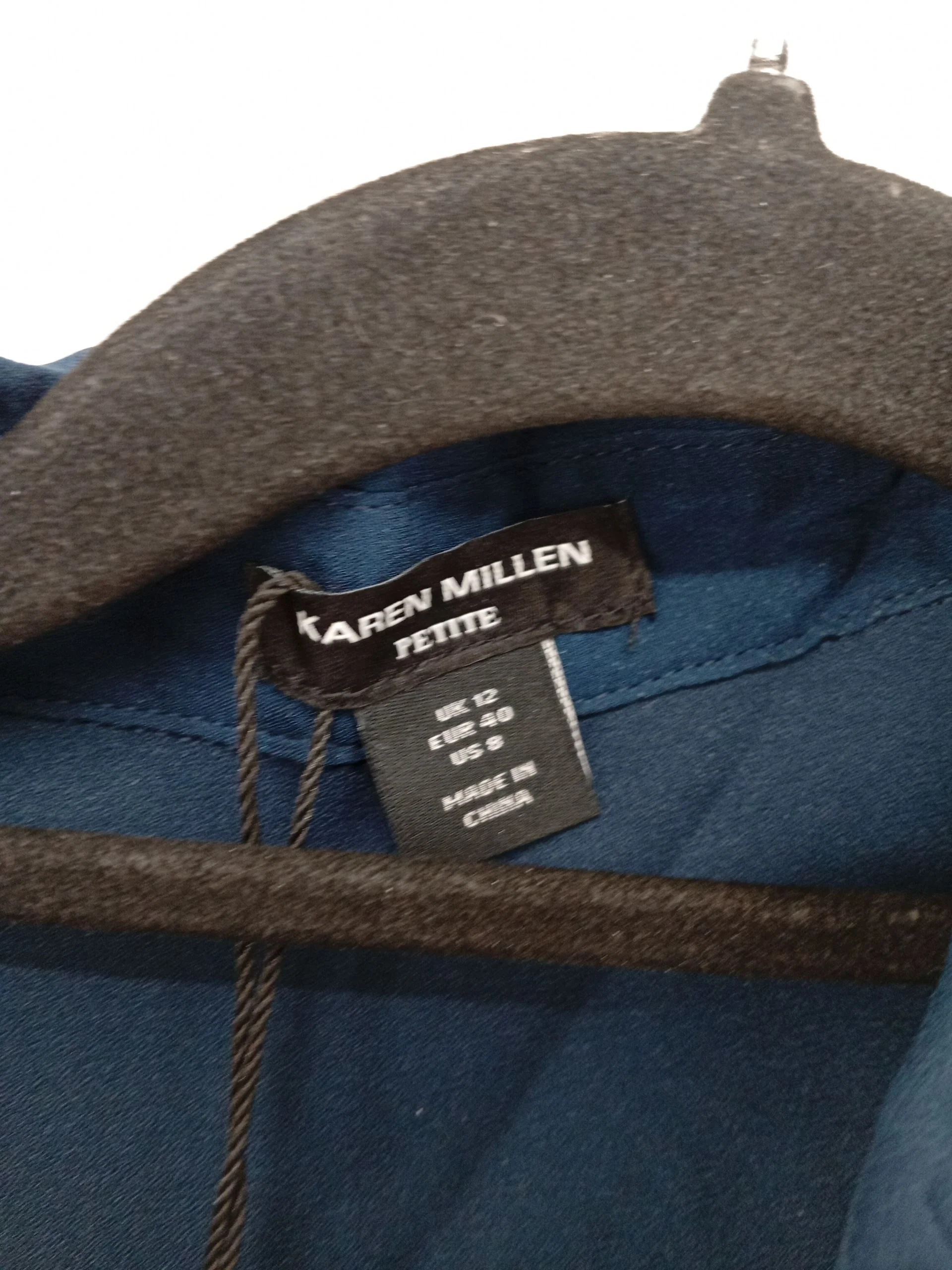Karen Millen Women's Blouse UK 12 Blue Viscose with Polyester Basic - Image 7