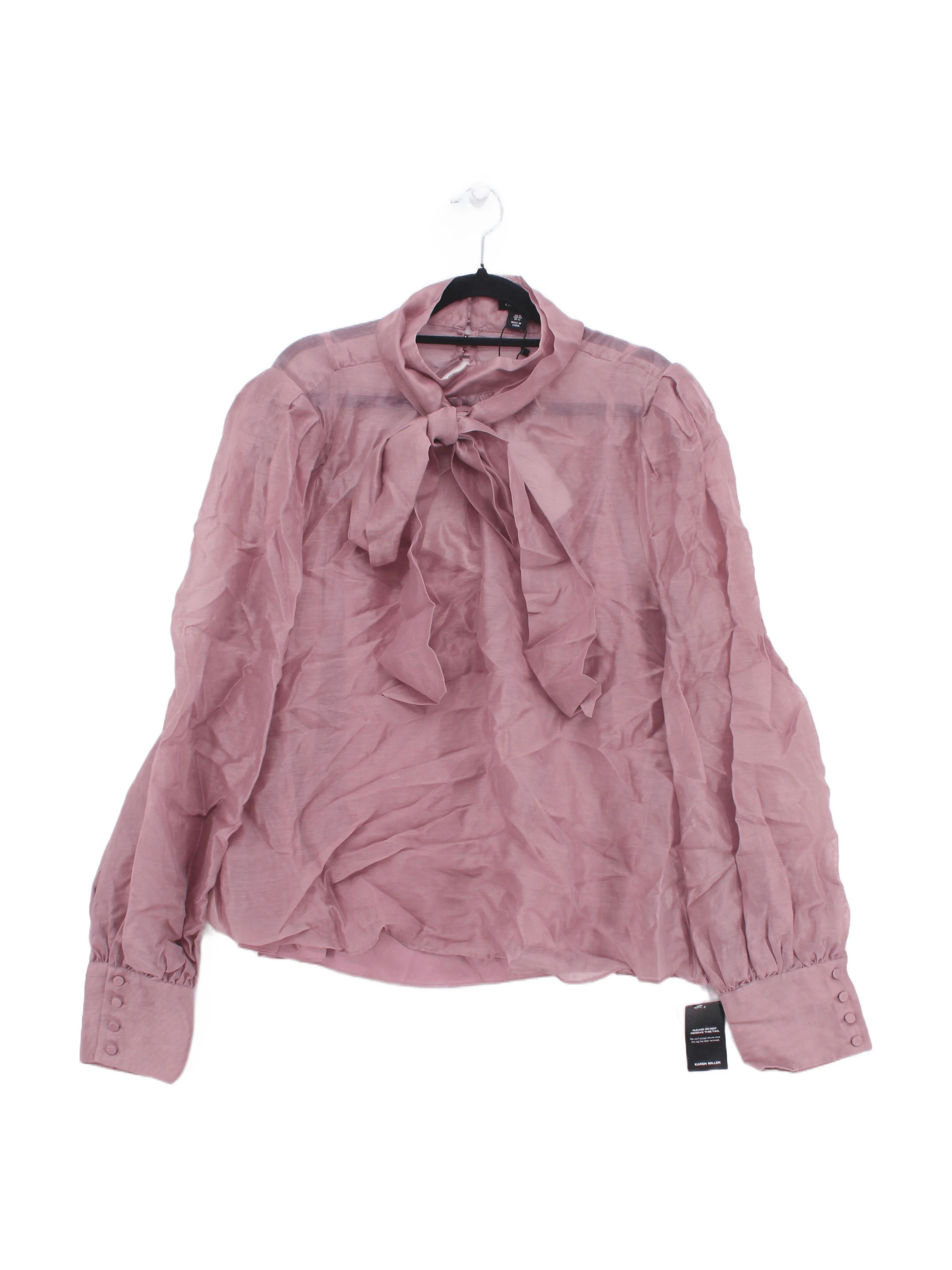 Karen Millen Women's Blouse UK 16 Purple Linen
