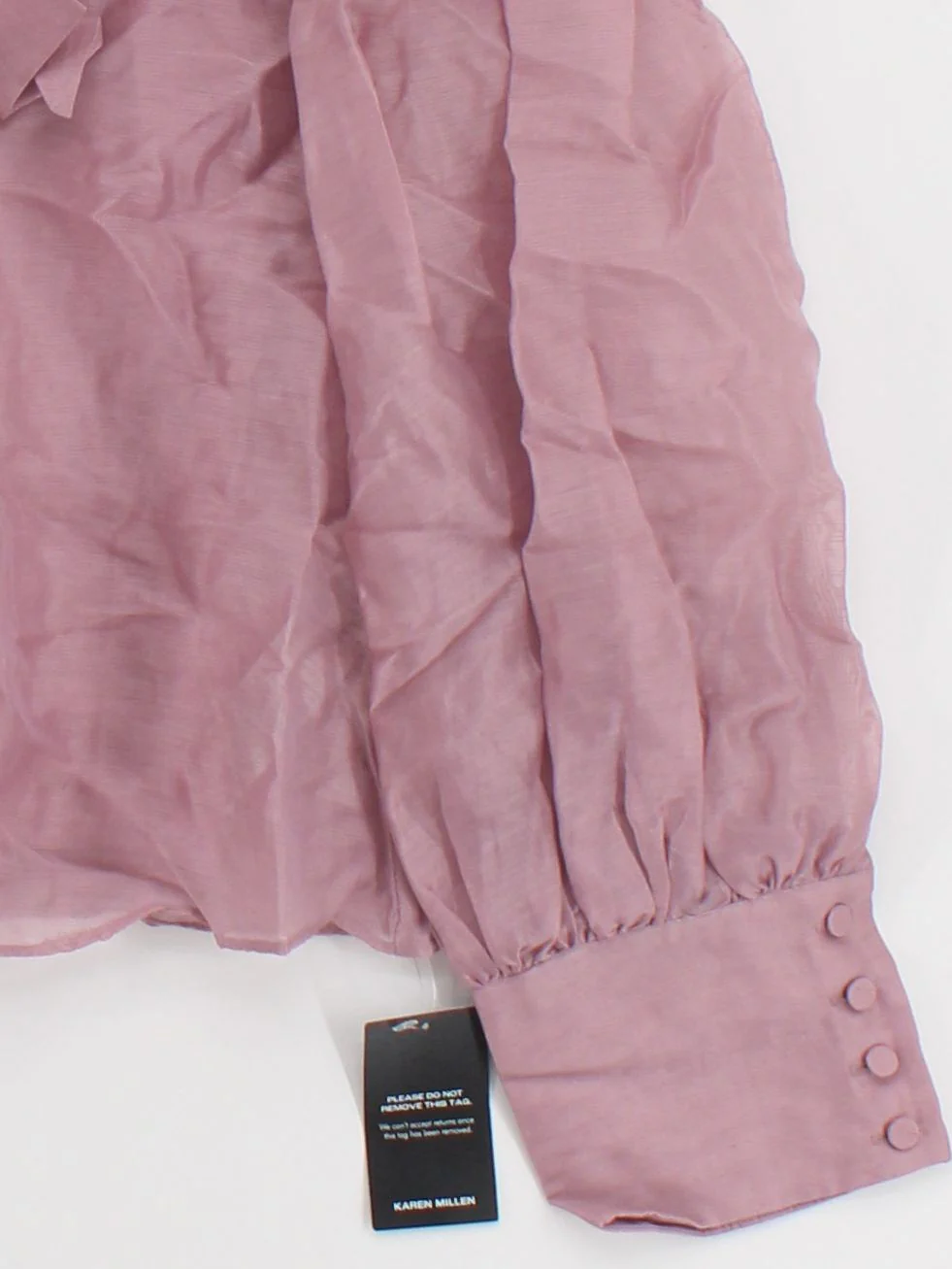 Karen Millen Women's Blouse UK 16 Purple Linen - Image 4