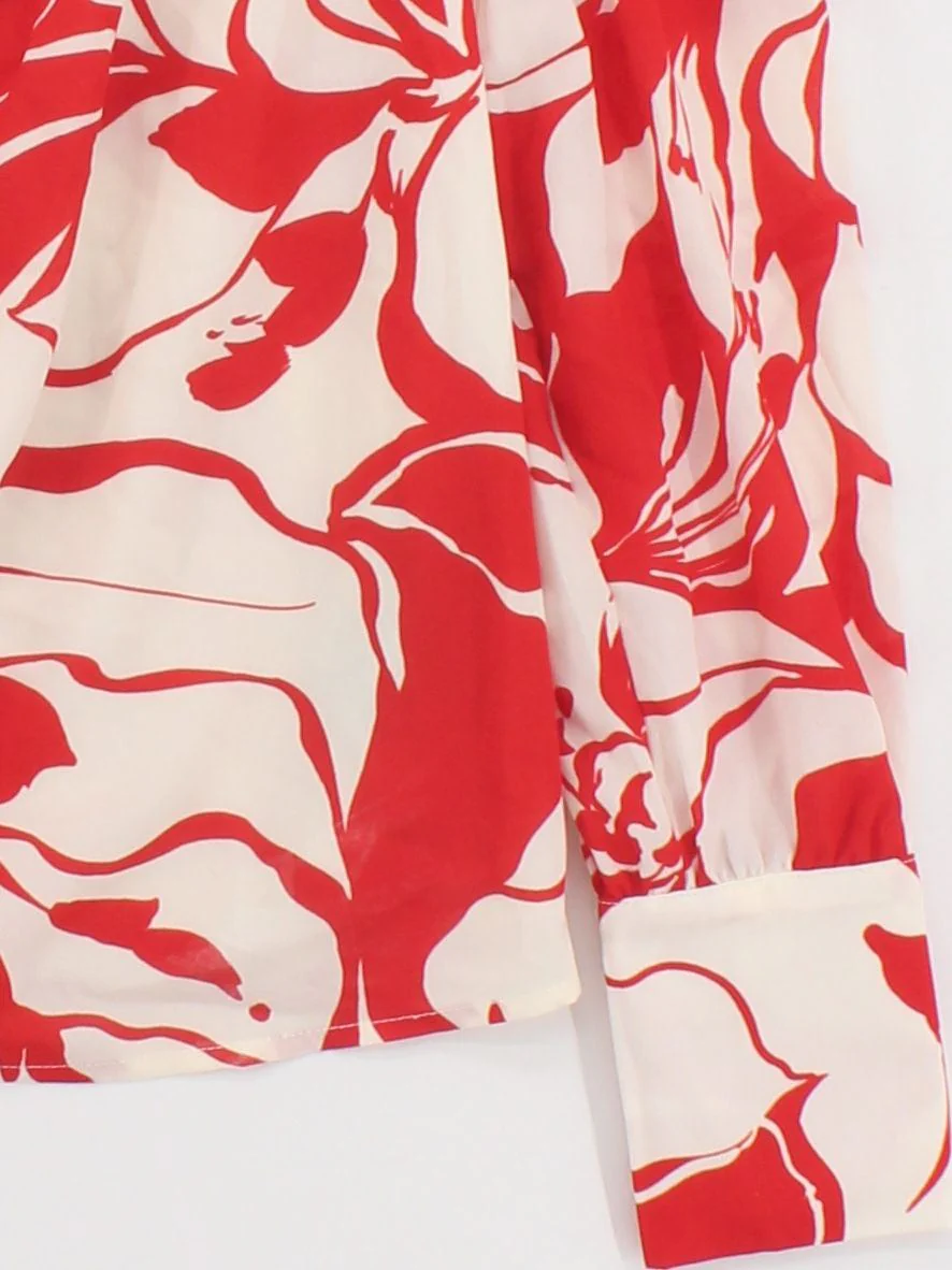 Karen Millen Women's Blouse UK 8 Red 100% Polyester Basic - Image 4