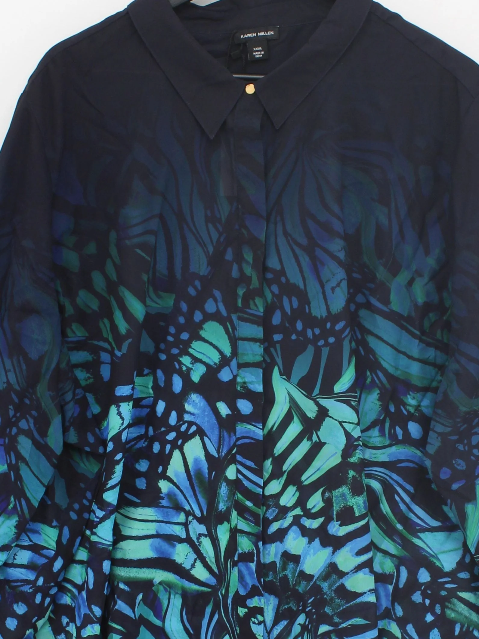 Karen Millen Women's Blouse XXXL Multi 100% Polyester Long Sleeve Collared Basic - Image 3