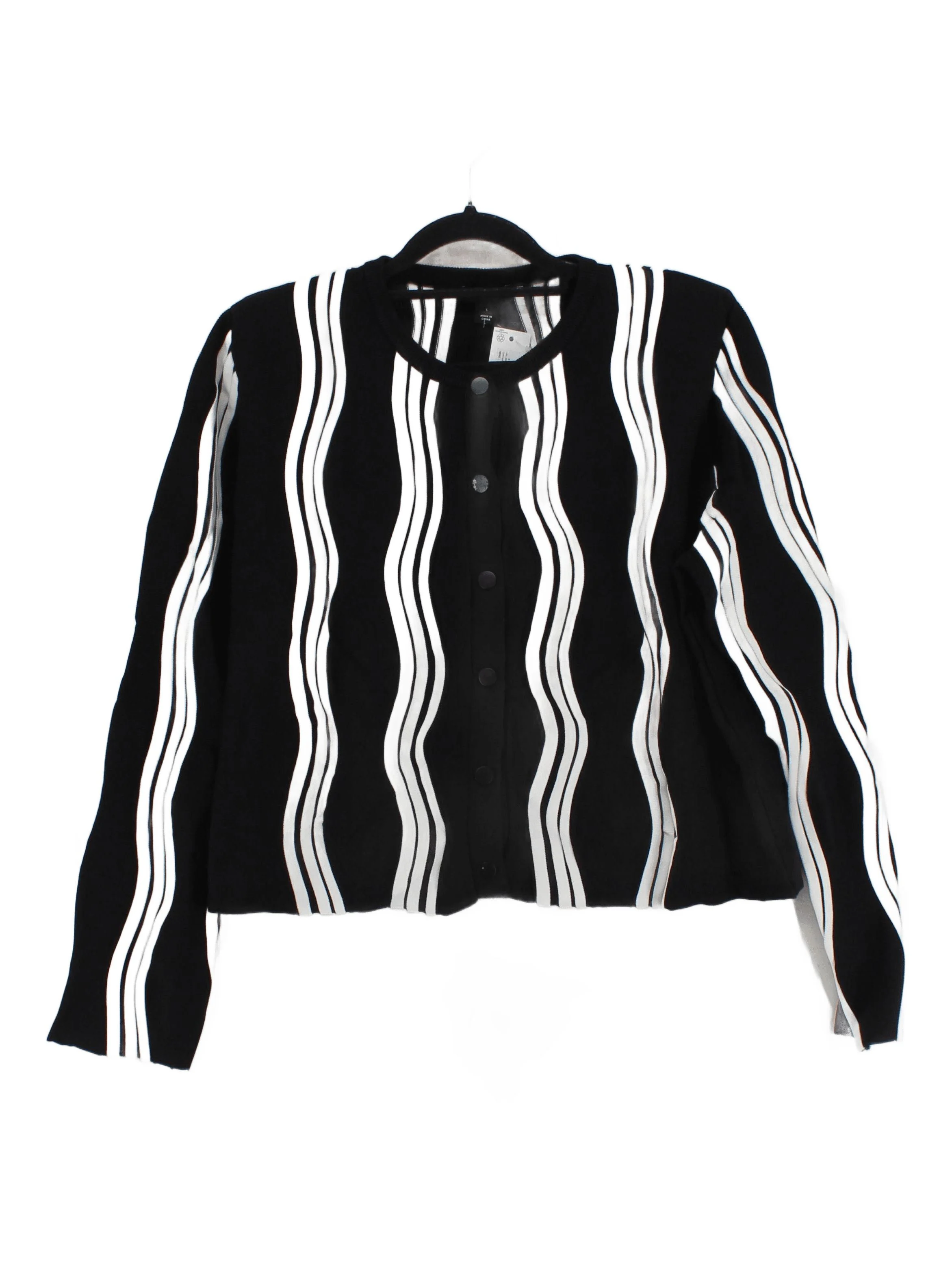 Karen Millen Women's Cardigan L Black Polyamide with Viscose Cardigan