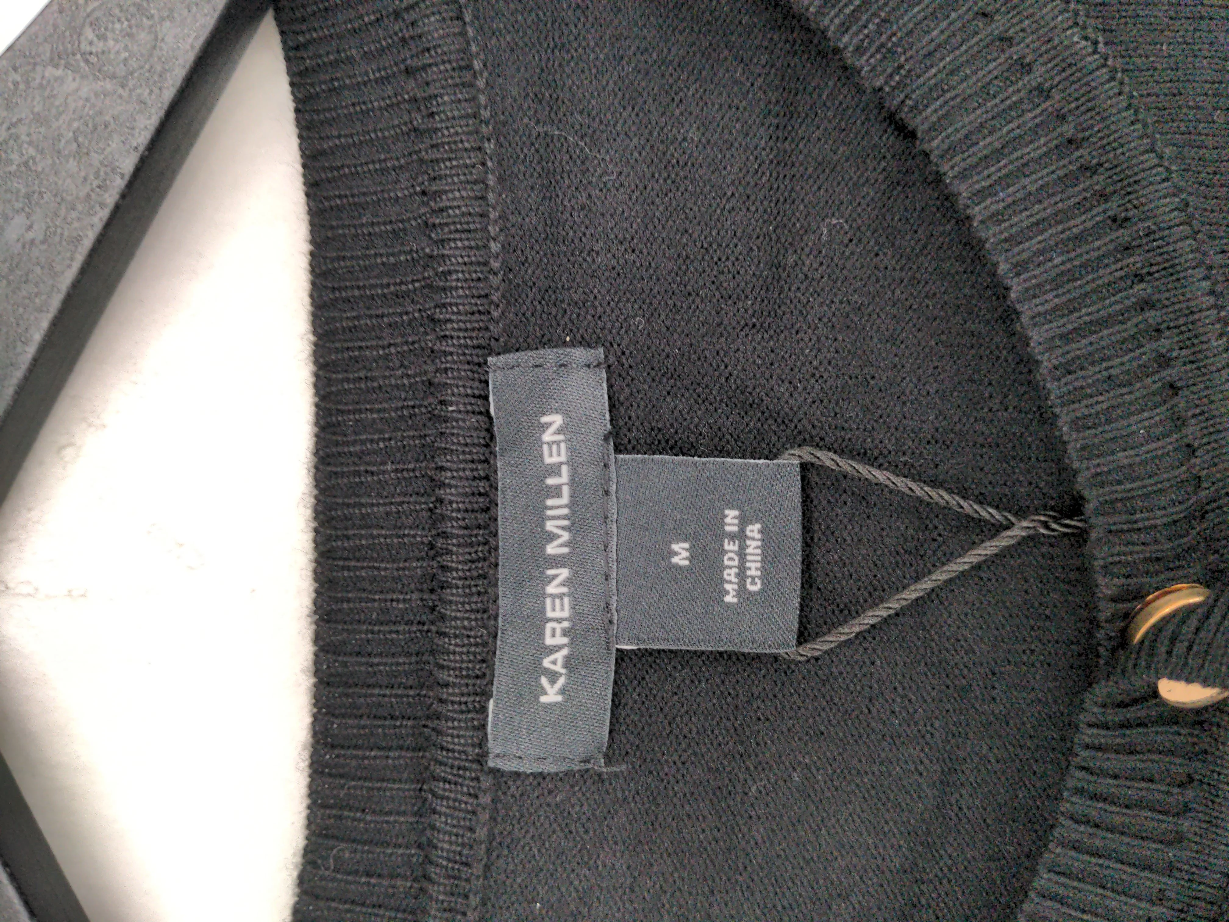 Karen Millen Women's Cardigan M Black Viscose with Nylon Round Neck Cardigan - Image 6