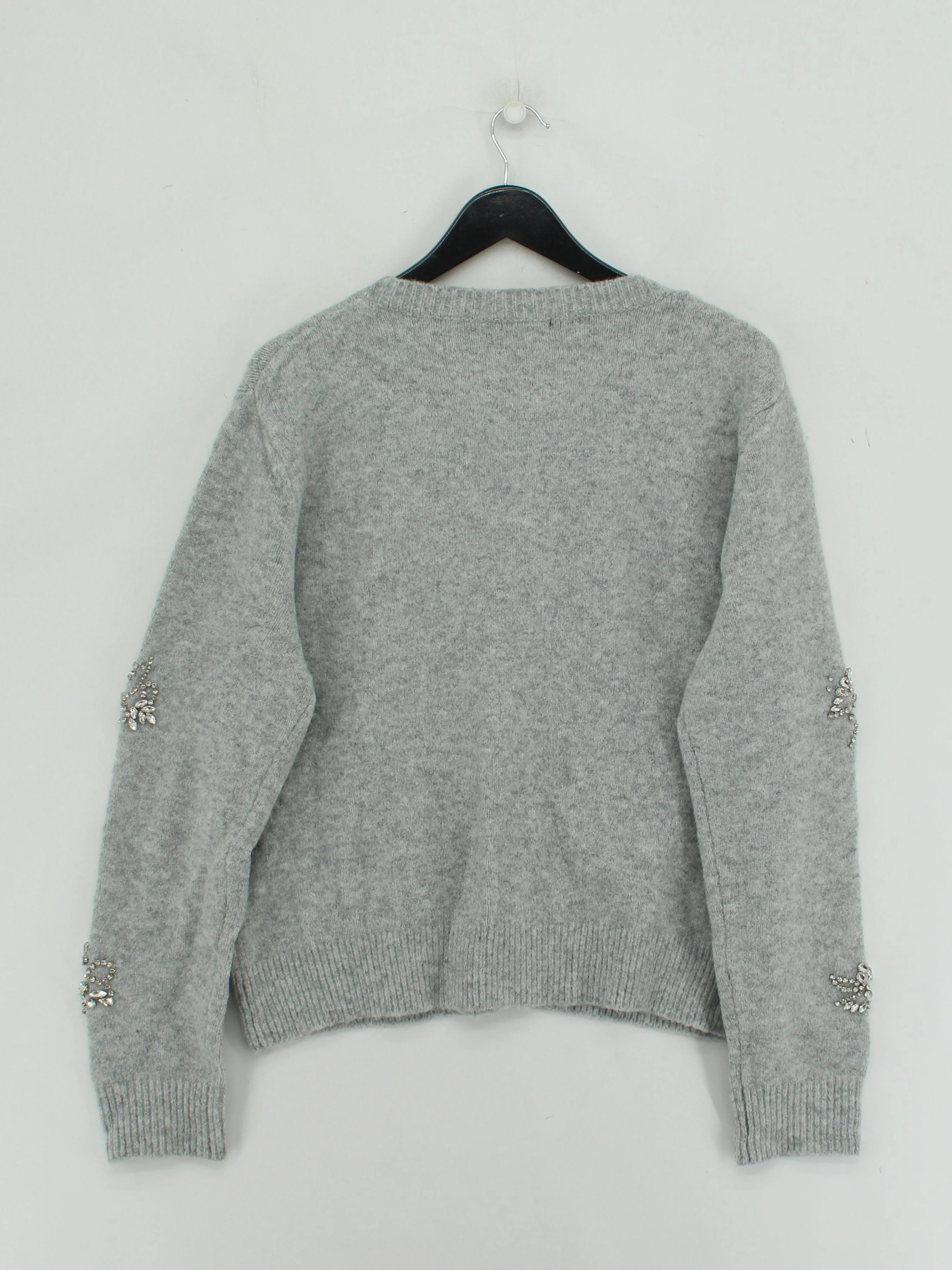 Karen Millen Women's Cardigan M Grey 100% Wool Round Neck Cardigan - Image 2