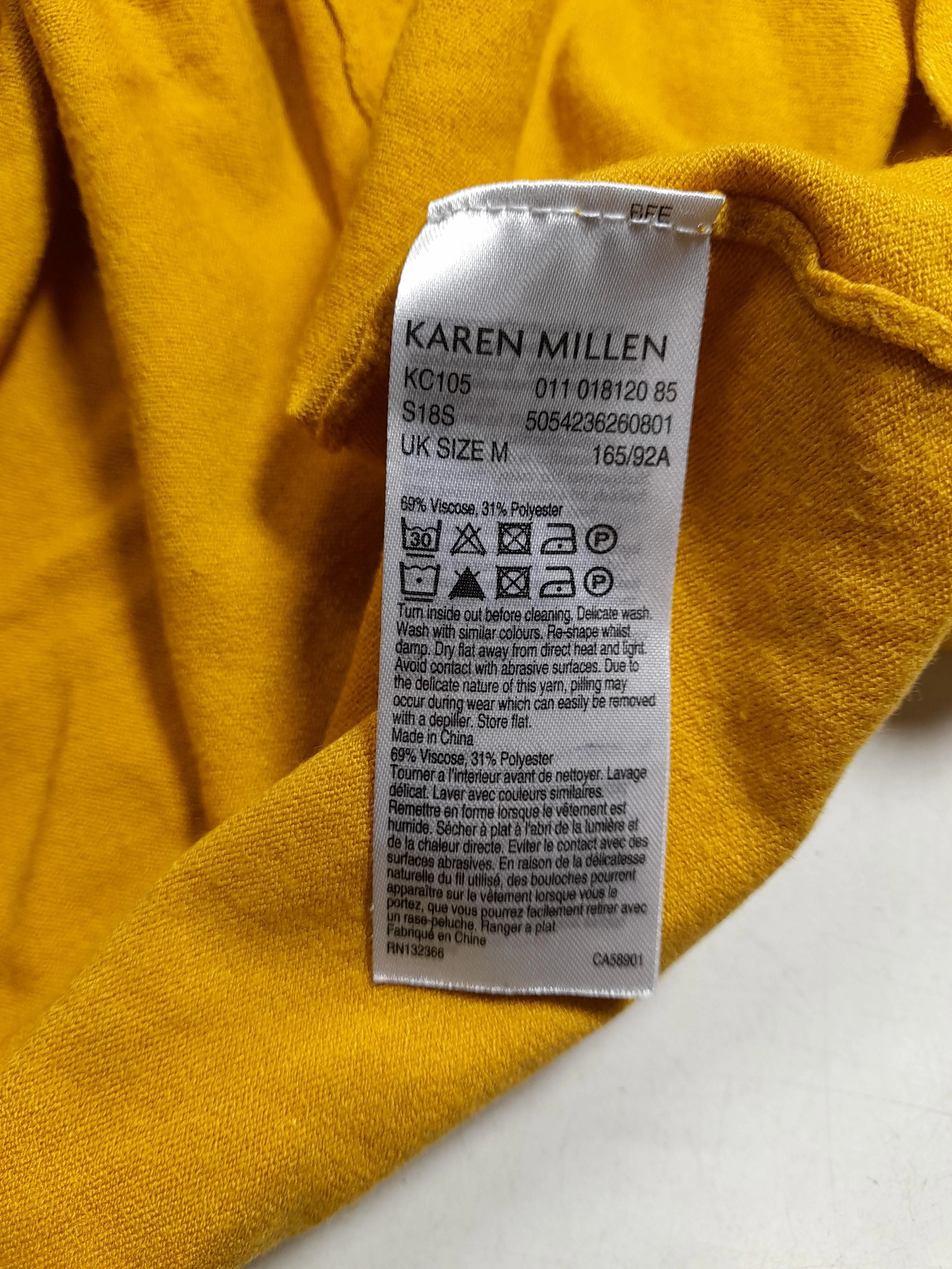 Karen Millen Women's Cardigan M Yellow Viscose with Polyester V-Neck Cardigan - Image 6