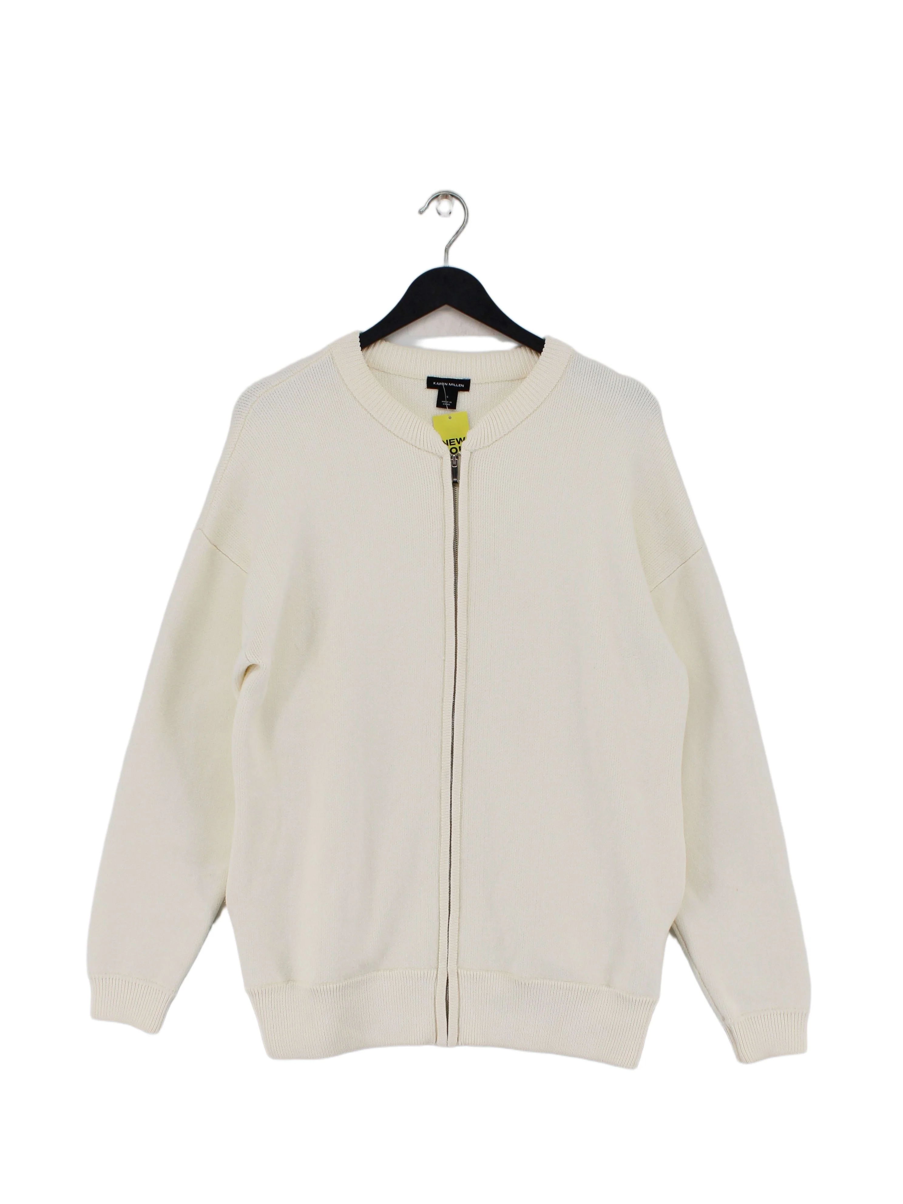 Karen Millen Women's Cardigan S White Viscose with Polyester, Nylon Cardigan