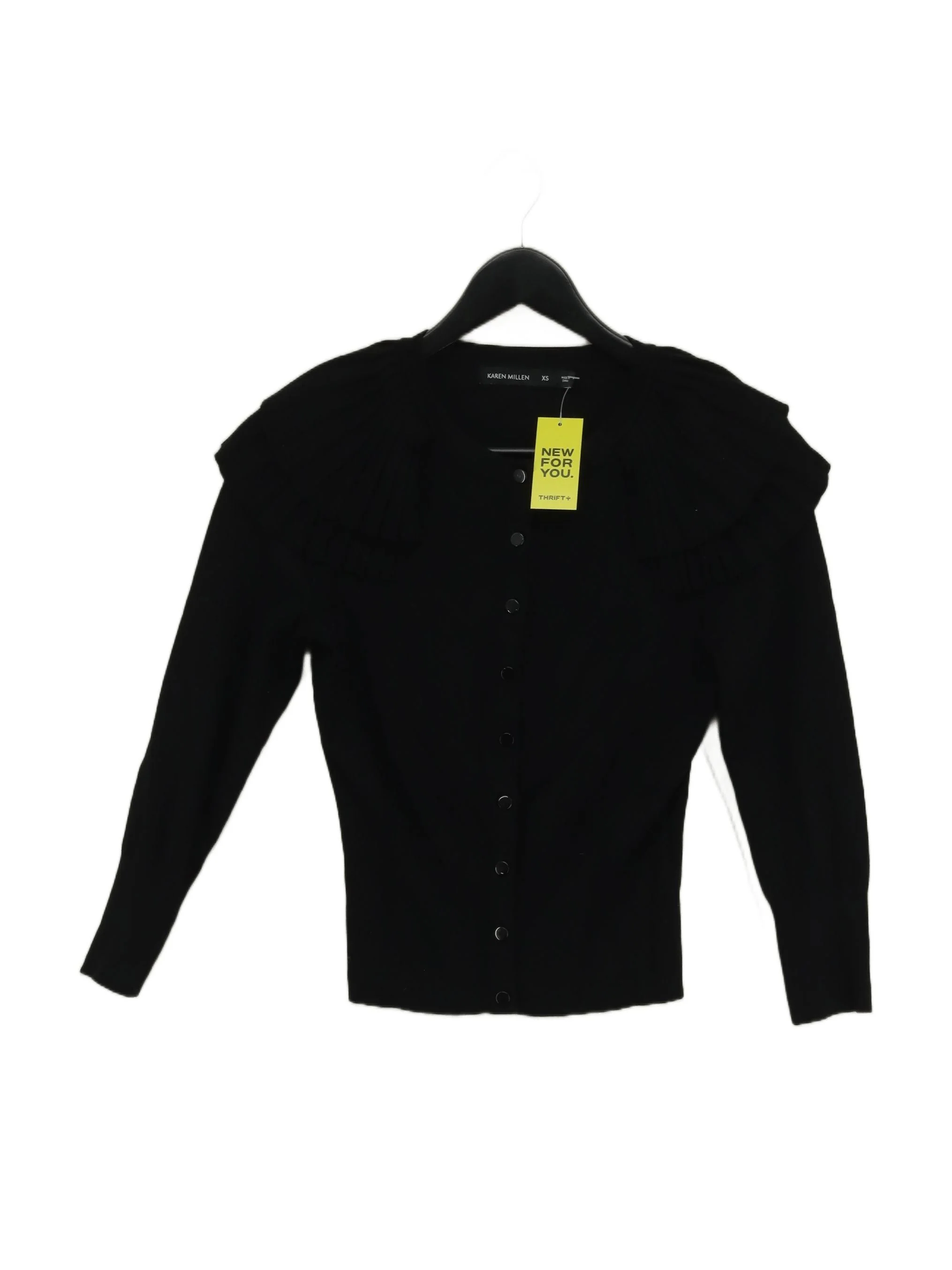Karen Millen Women's Cardigan XS Black Viscose with Polyamide, Elastane Cardigan