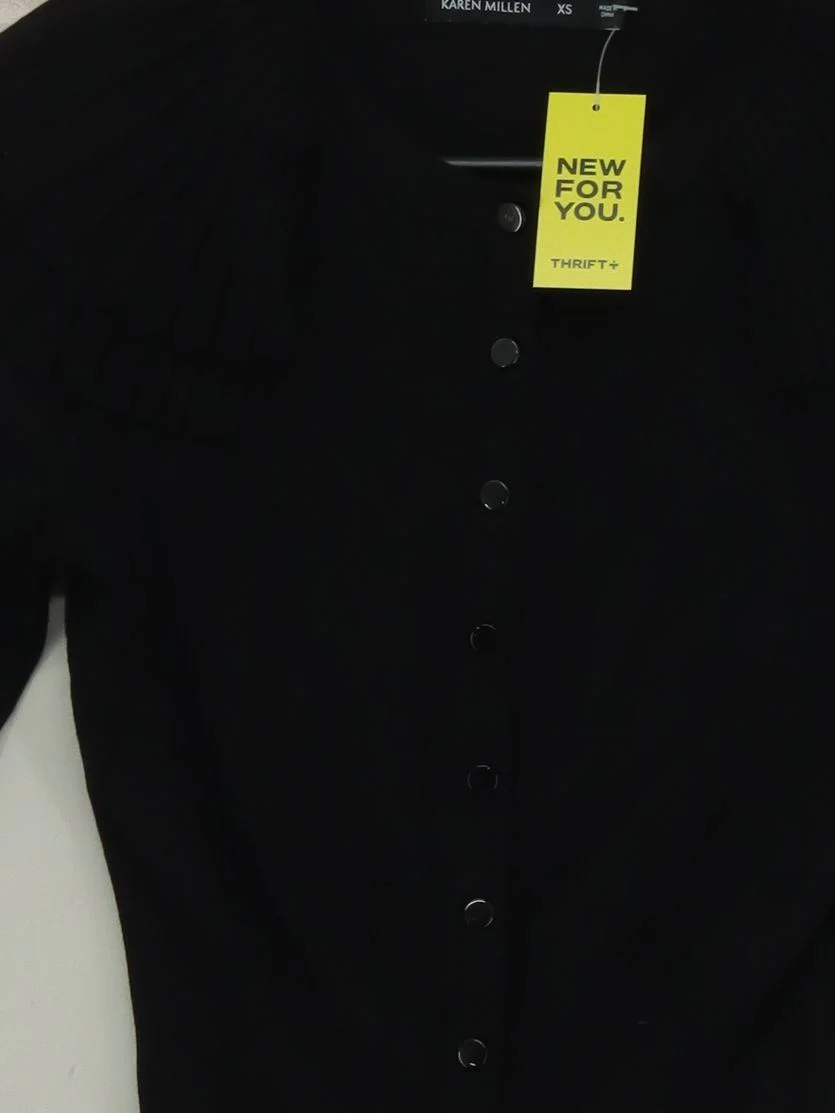 Karen Millen Women's Cardigan XS Black Viscose with Polyamide, Elastane Cardigan - Image 3