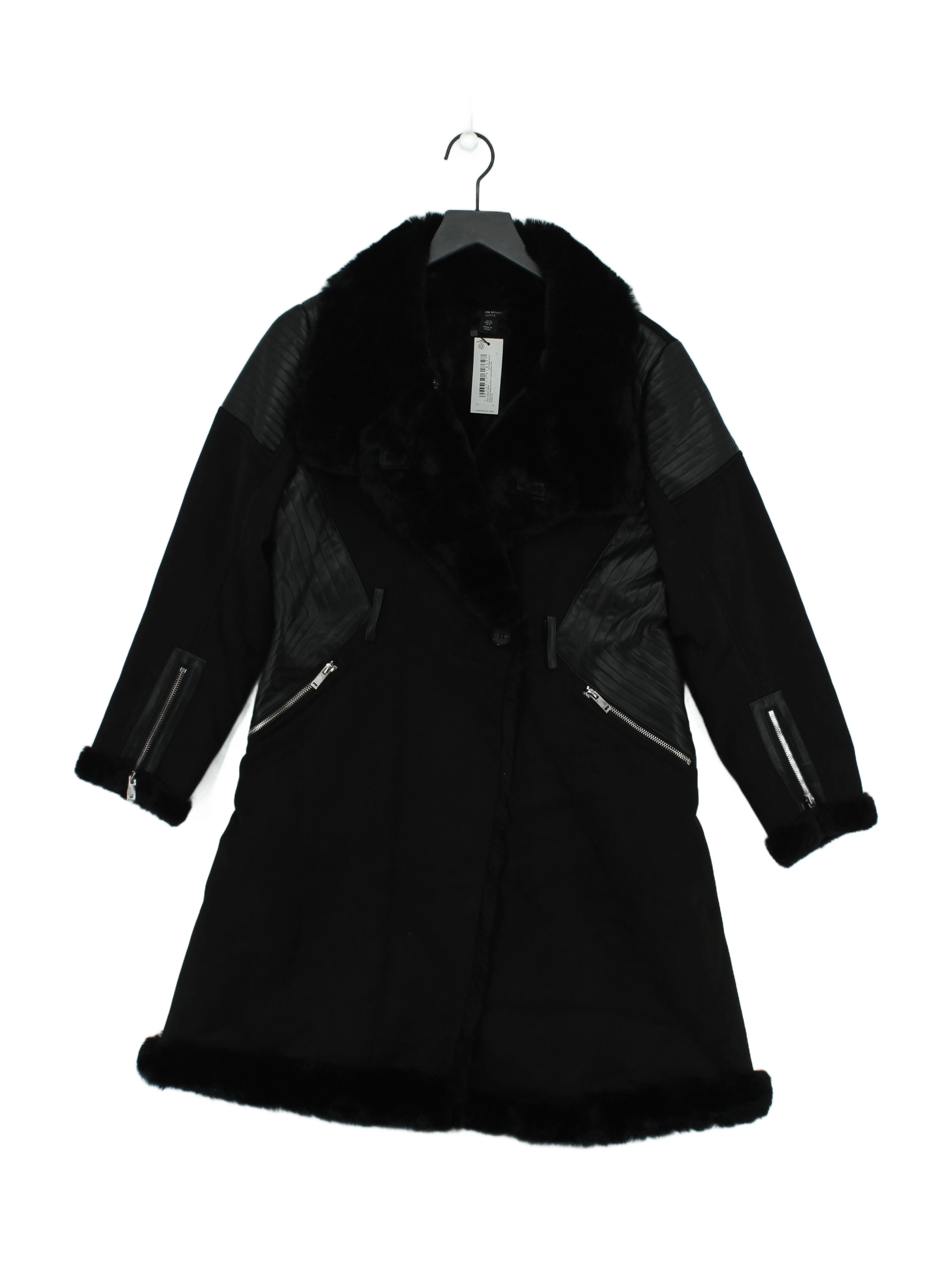 Karen Millen Women's Coat L Black 100% Polyester Overcoat New with tags
