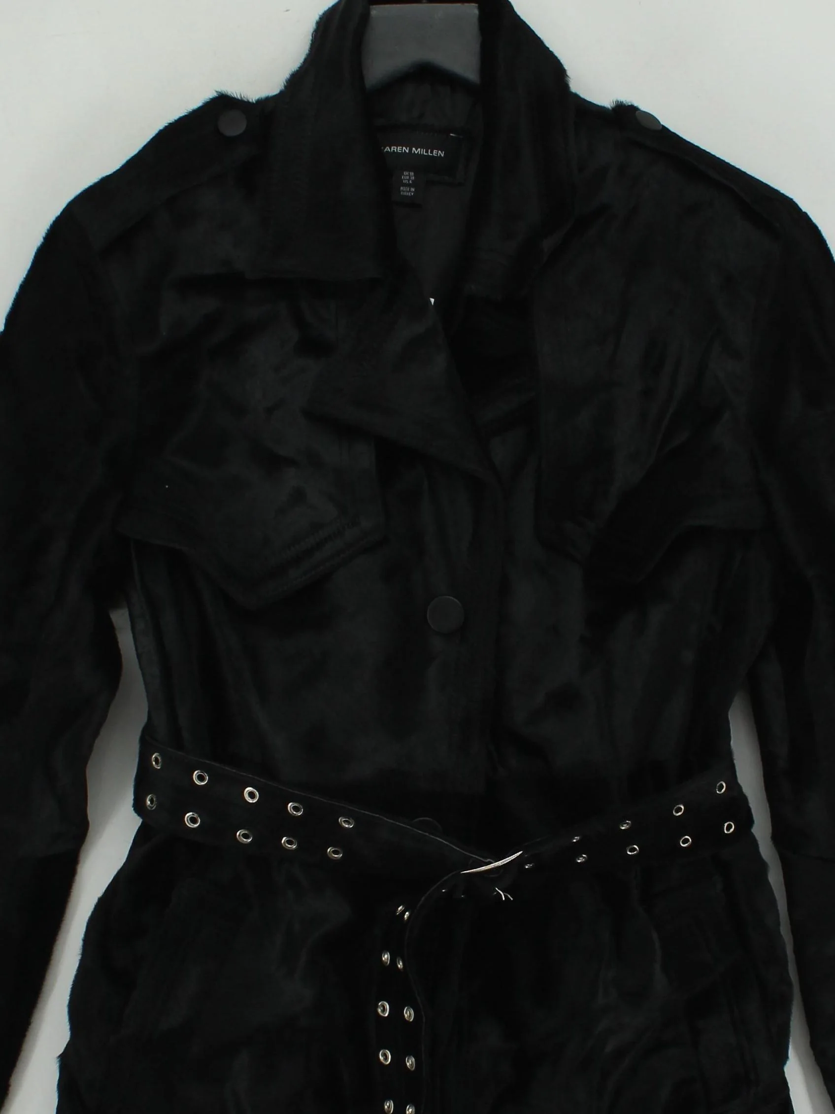 Karen Millen Women's Coat UK 10 Black Polyester with Cotton Trench Coat - Image 3