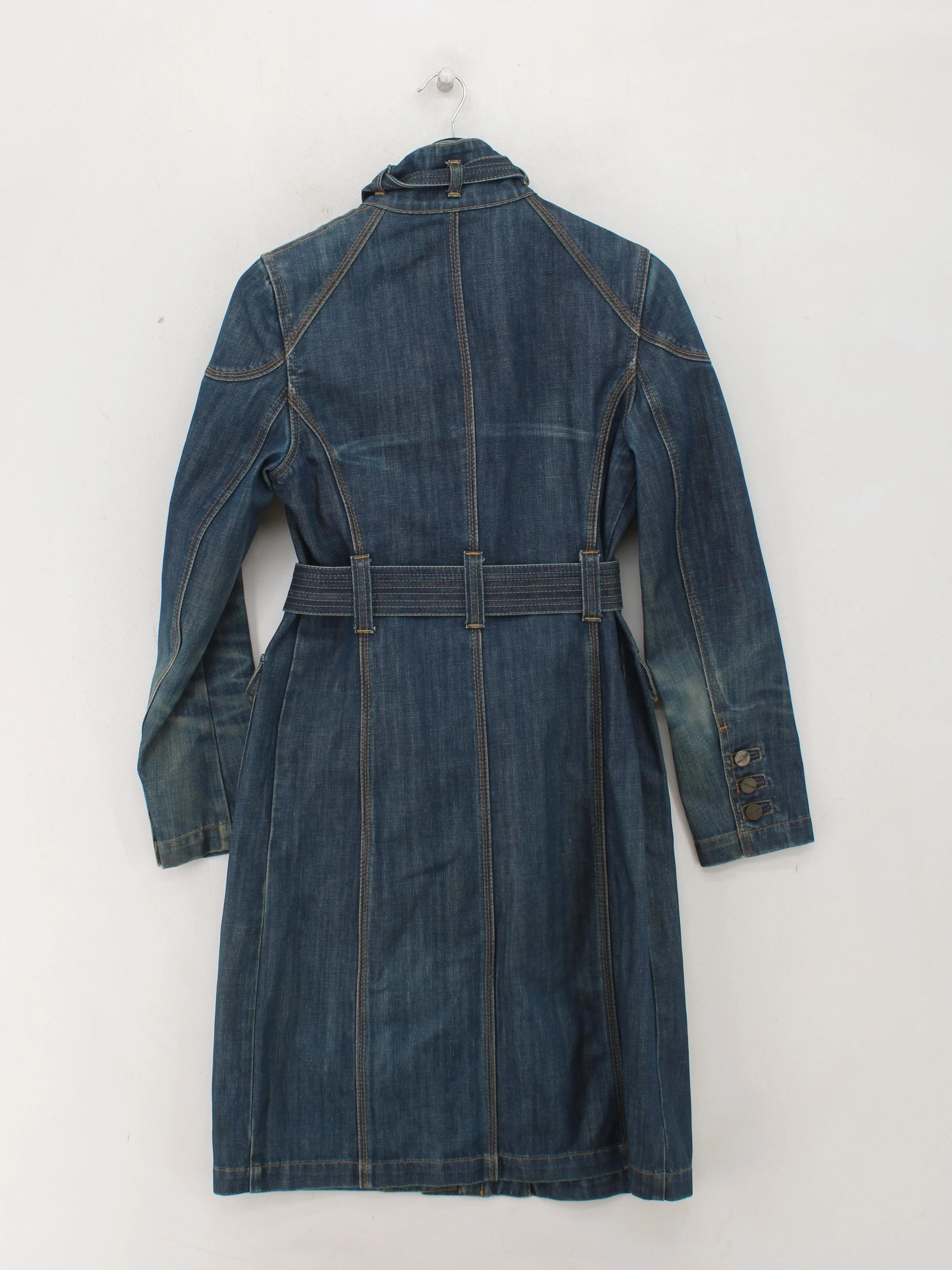 Karen Millen Women's Coat UK 10 Blue 100% Cotton Trench Coat - Image 2