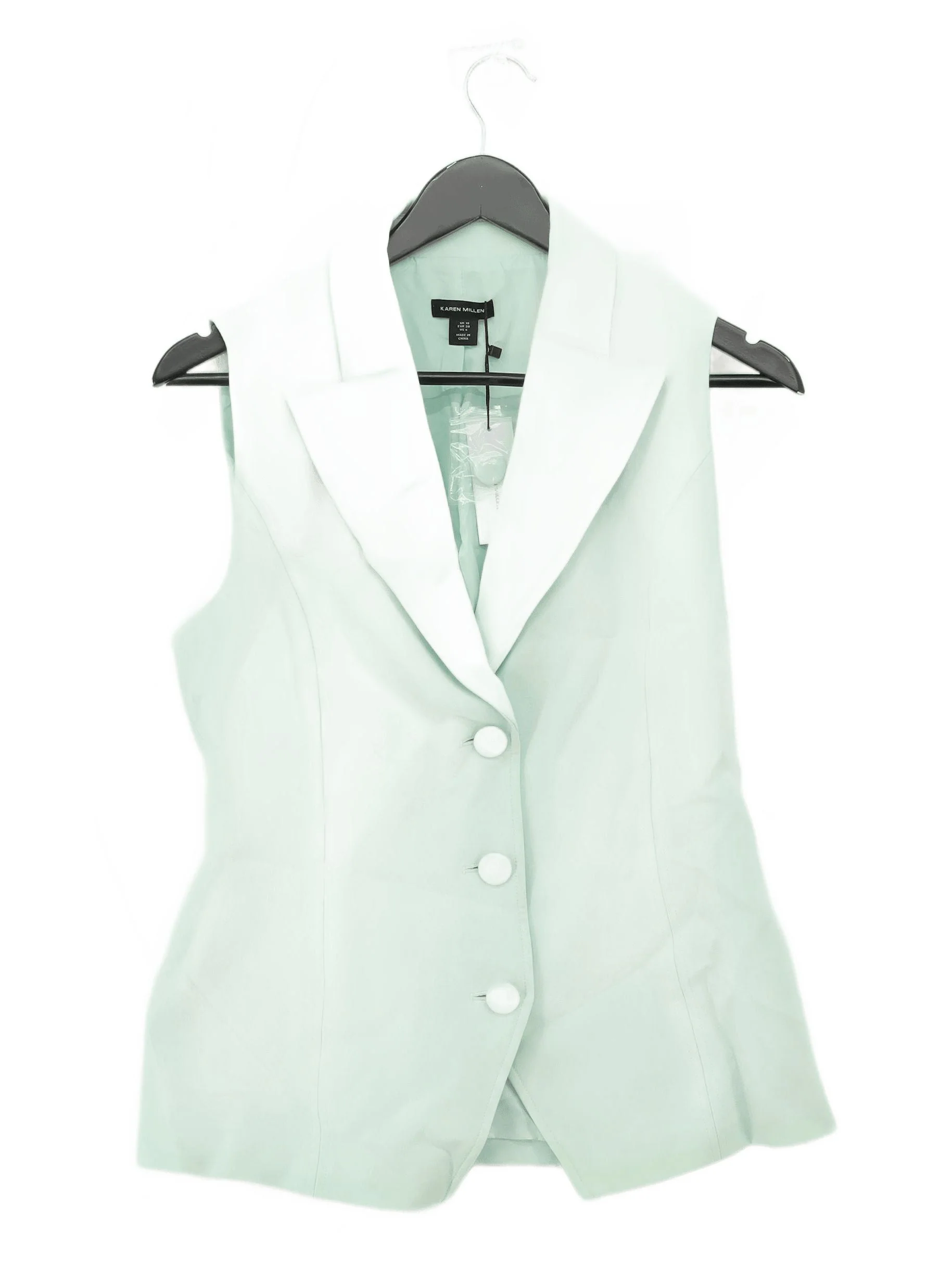 Karen Millen Women's Coat UK 10 Green Polyester with Viscose, Elastane Overcoat