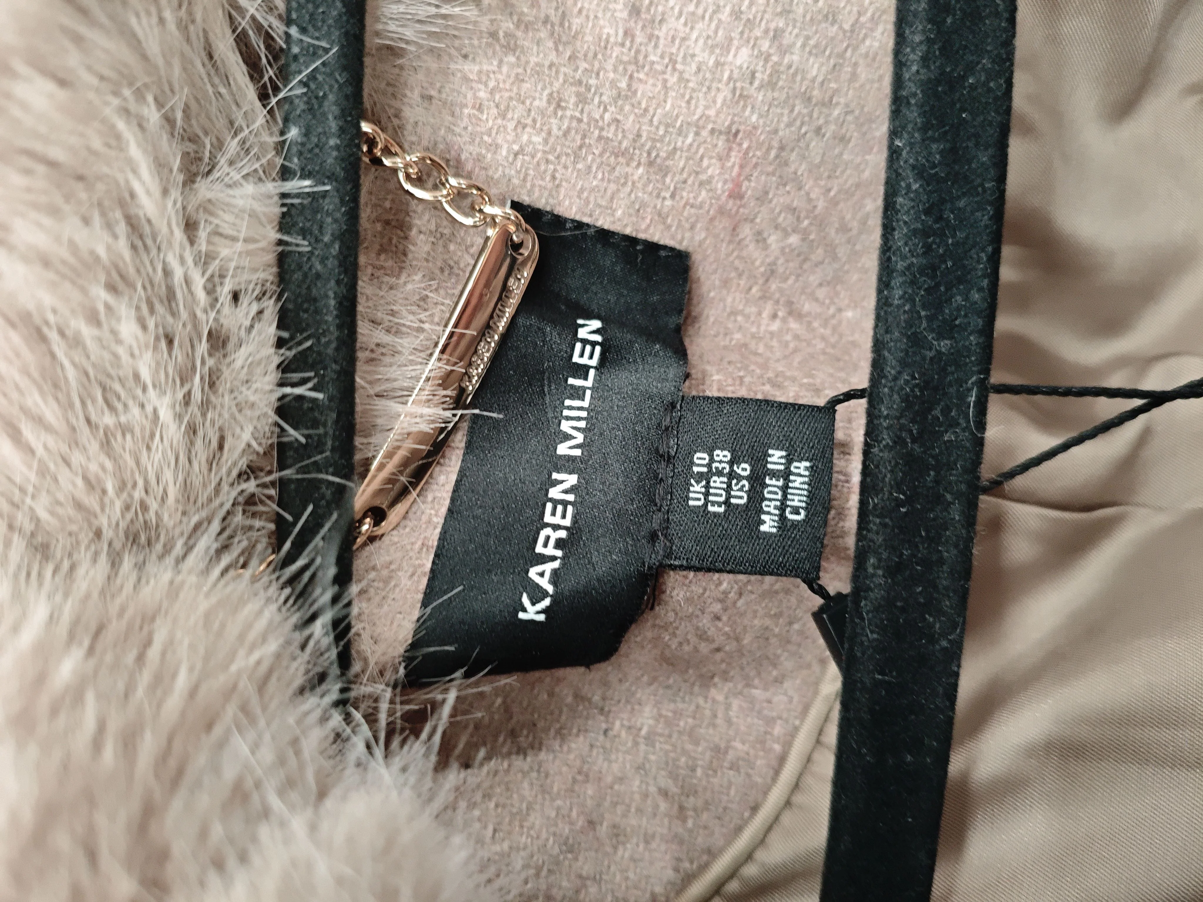 Karen Millen Women's Coat UK 10 Tan Wool New with tags - Image 5