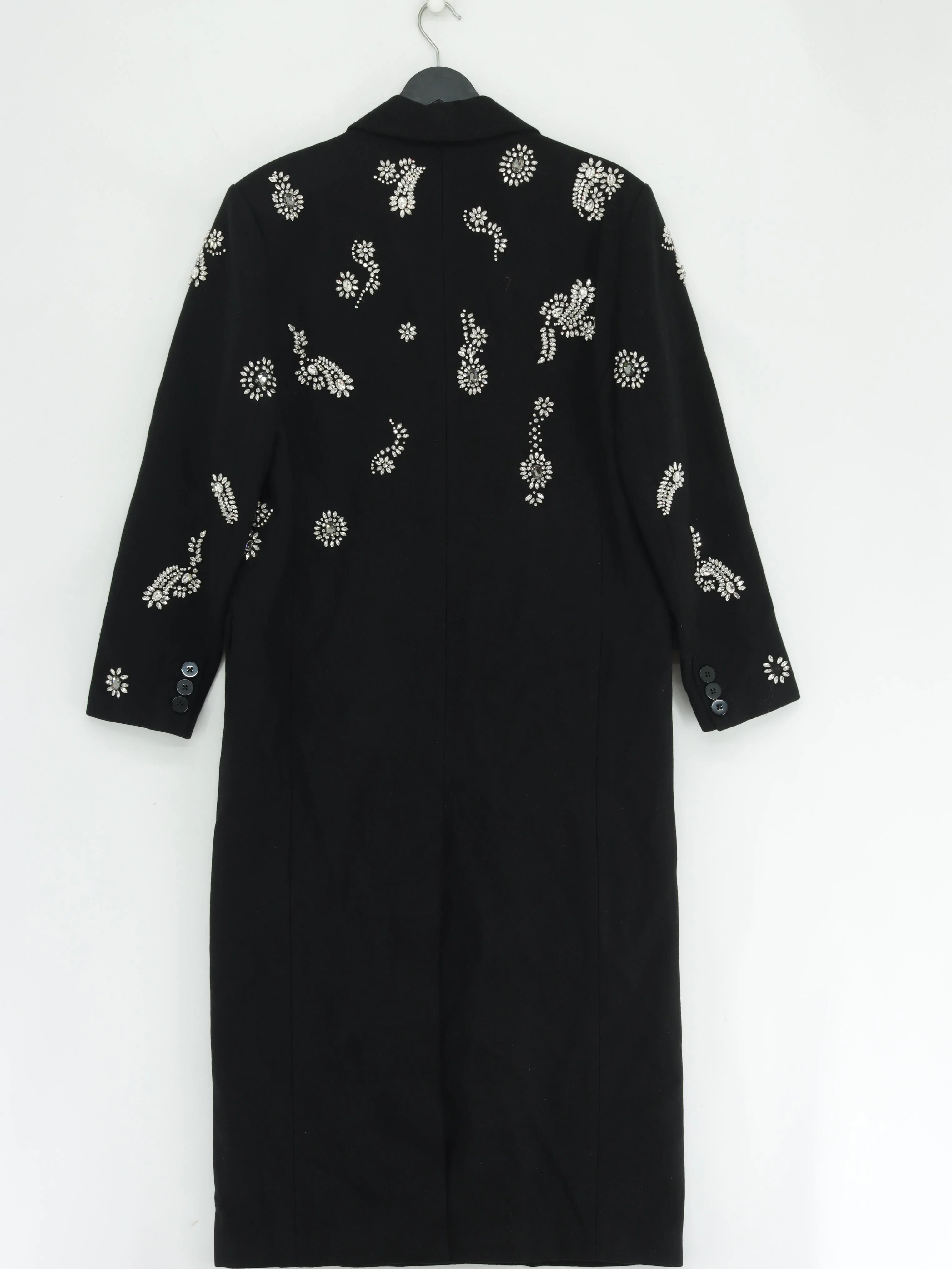 Karen Millen Women's Coat UK 12 Black Polyester with Wool Overcoat - Image 2