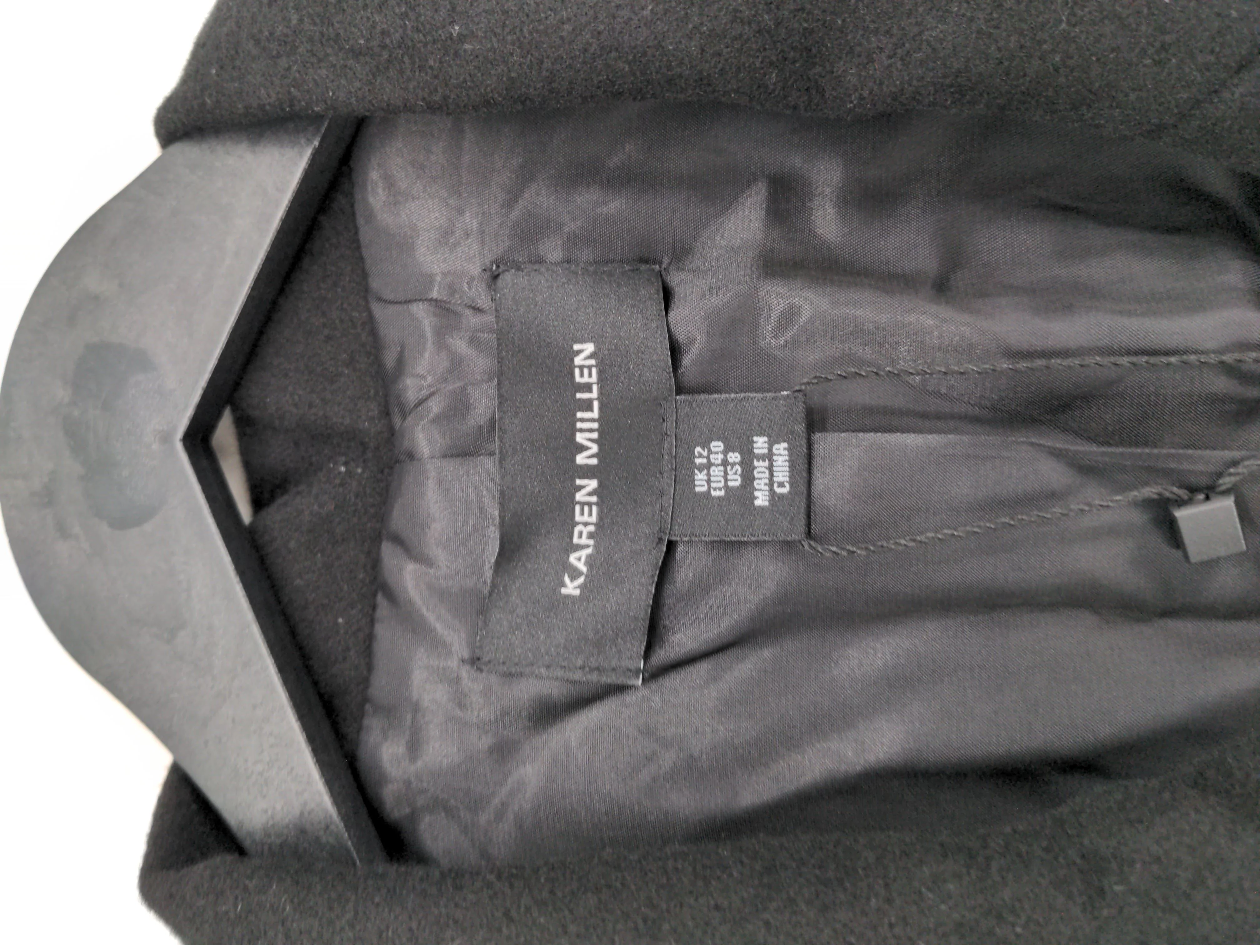 Karen Millen Women's Coat UK 12 Black Polyester with Wool Overcoat - Image 6