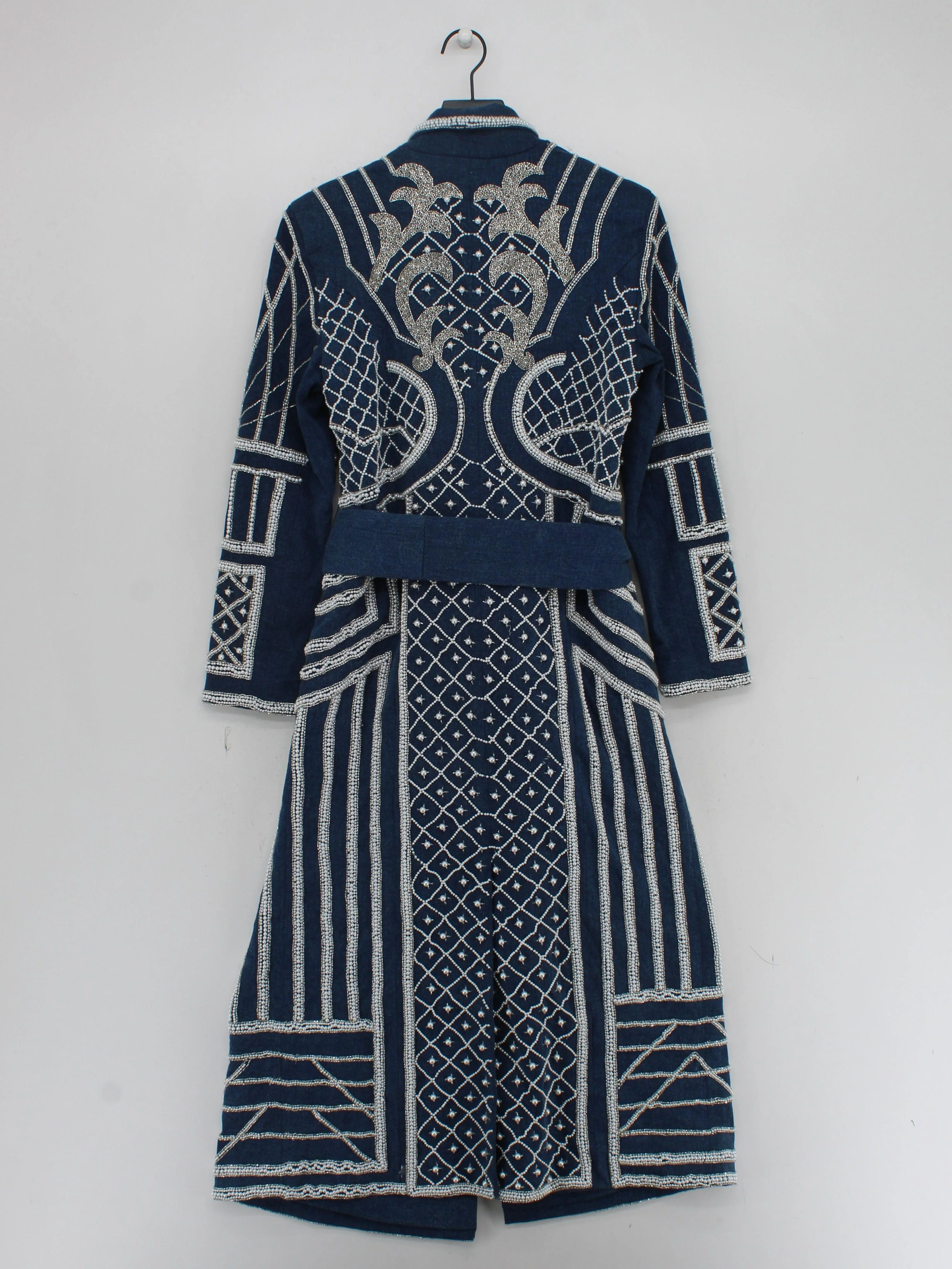 Karen Millen Women's Coat UK 12 Blue Cotton with Polyester, Elastane Overcoat - Image 2