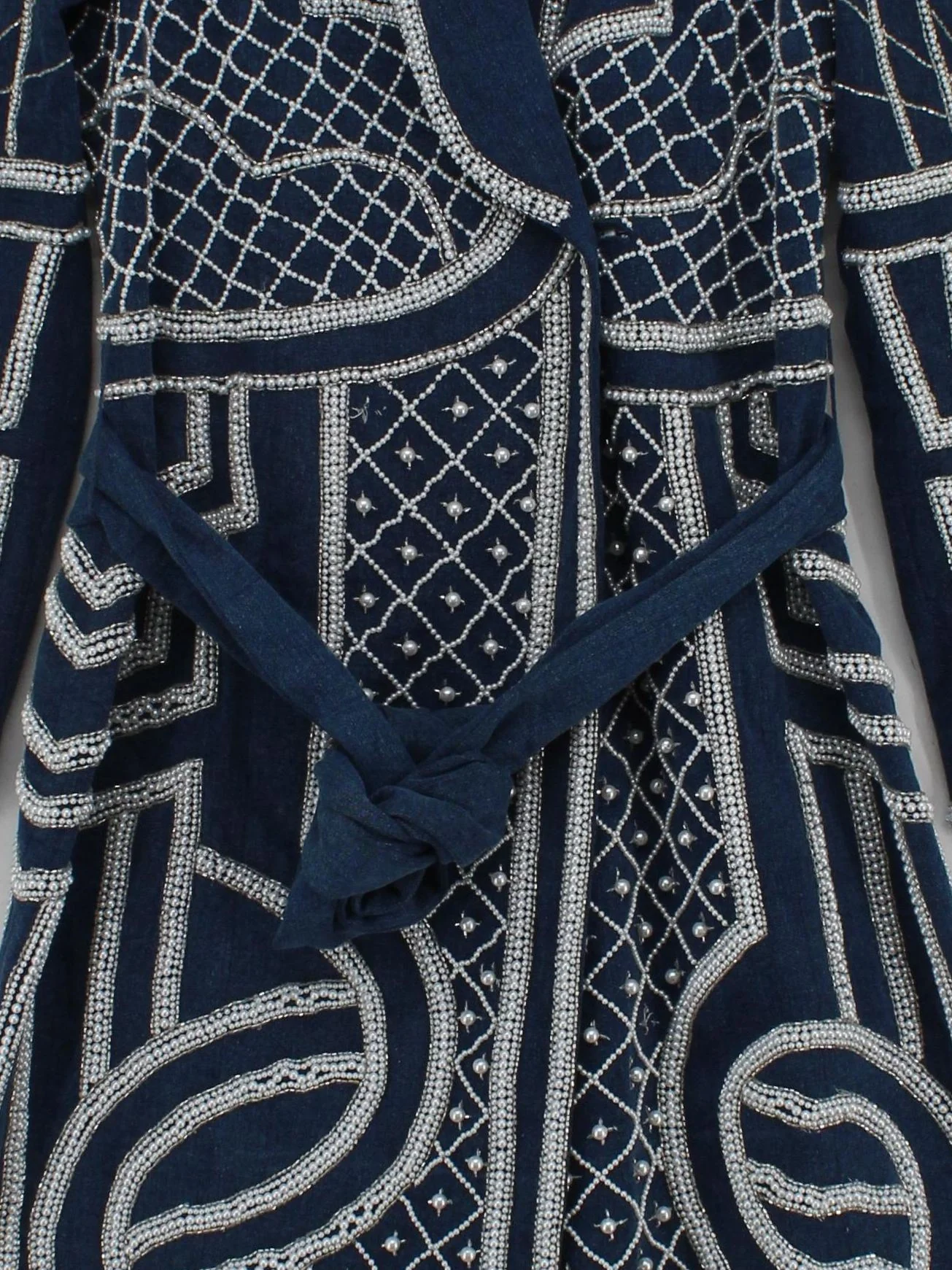 Karen Millen Women's Coat UK 12 Blue Cotton with Polyester, Elastane Overcoat - Image 3