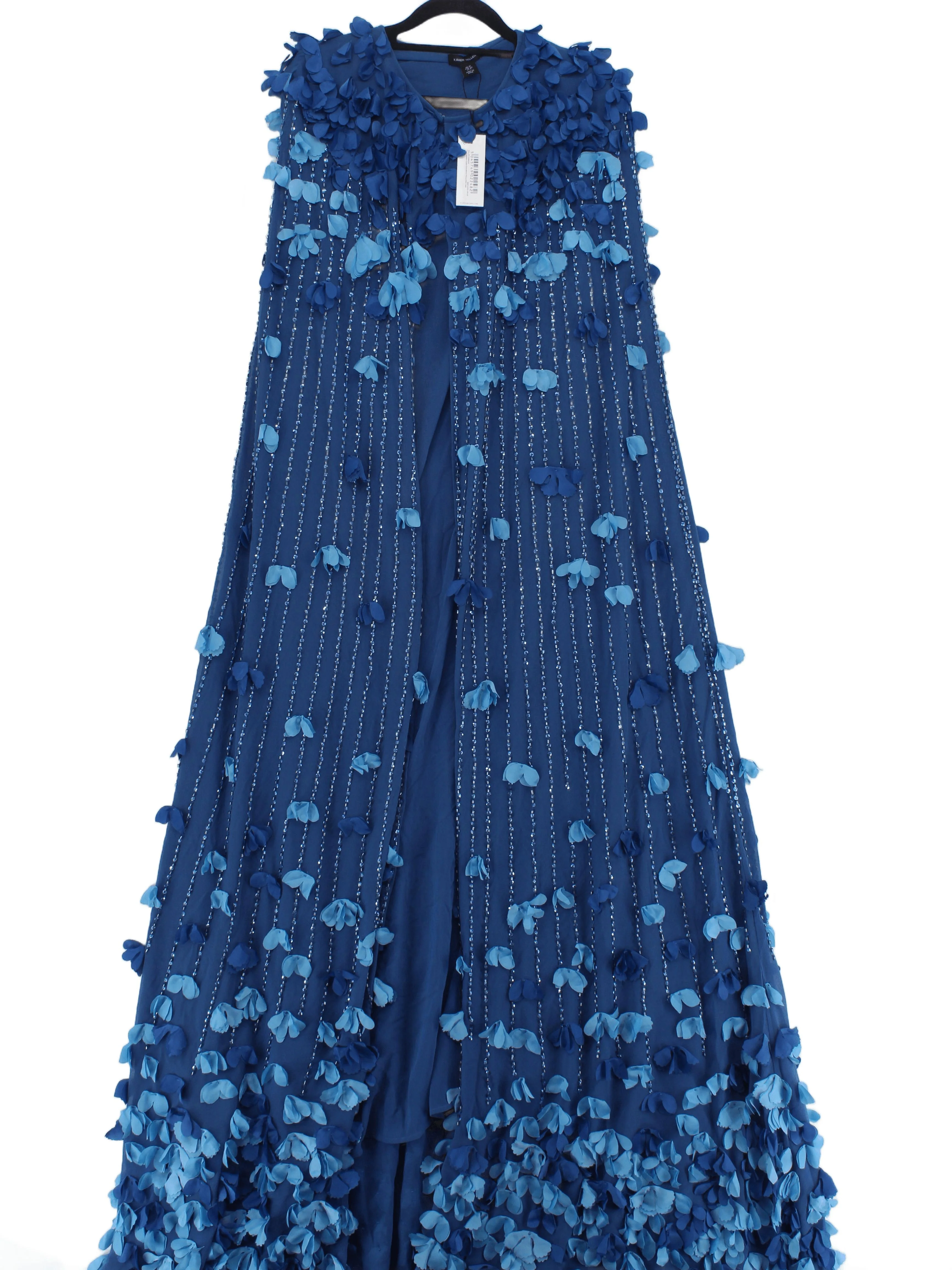 Karen Millen Women's Coat UK 12 Blue Floral 100% Polyester Overcoat