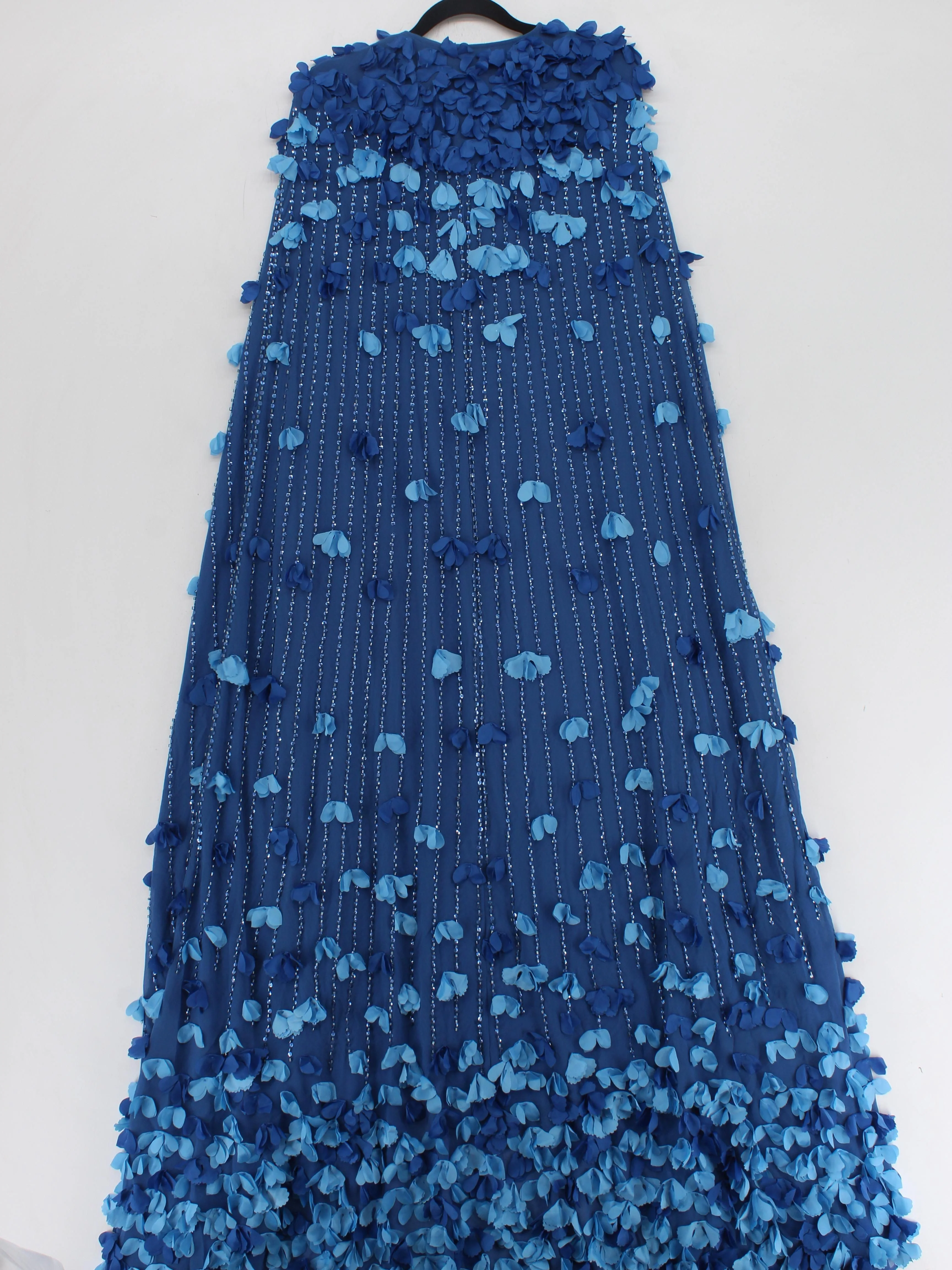 Karen Millen Women's Coat UK 12 Blue Floral 100% Polyester Overcoat - Image 2