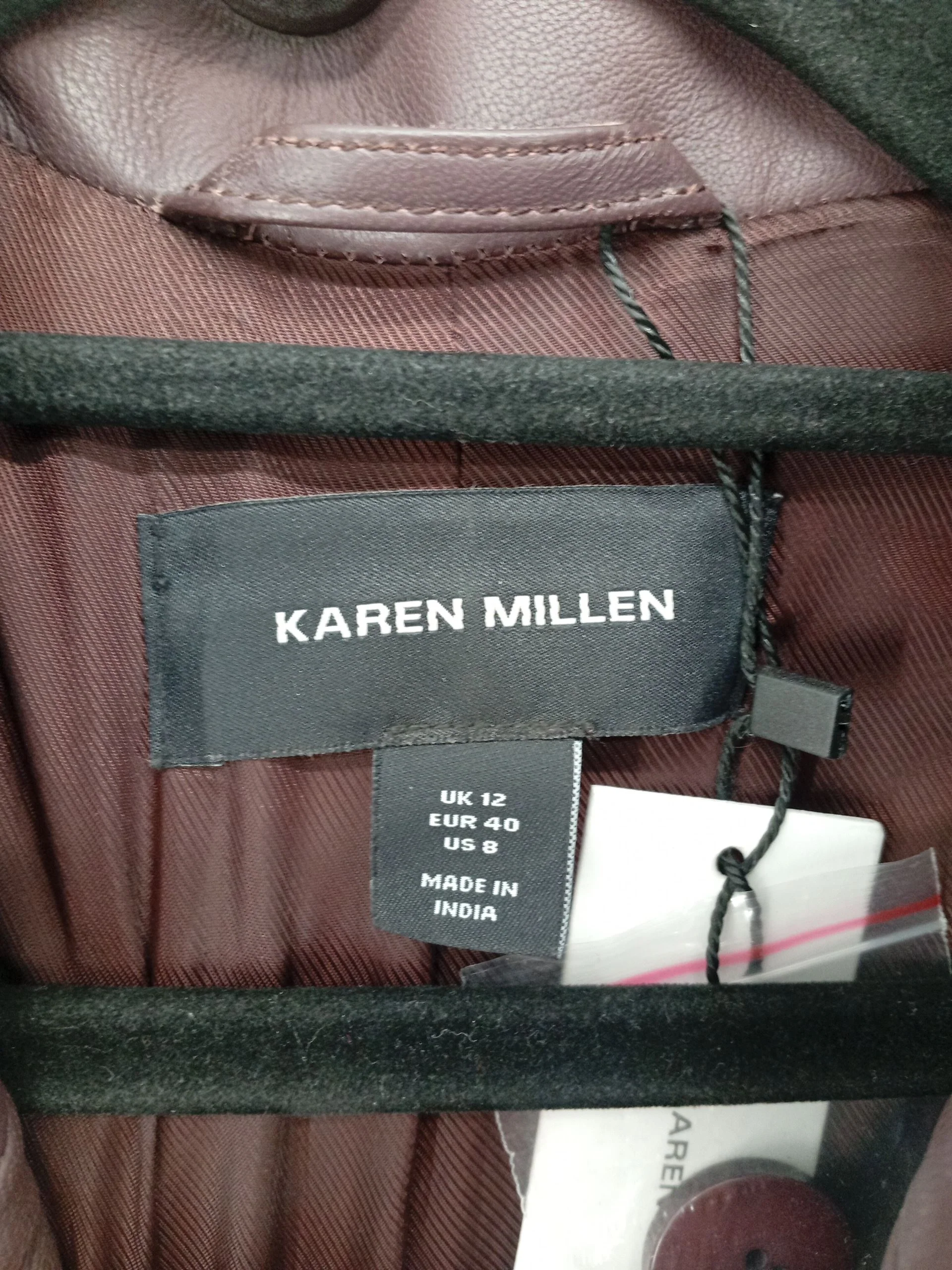 Karen Millen Women's Coat UK 12 Brown Leather with Polyester Trench Coat - Image 7