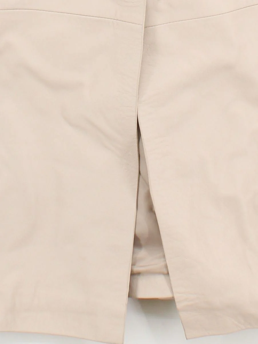 Karen Millen Women's Coat UK 12 Cream Leather with Polyester Trench Coat - Image 4