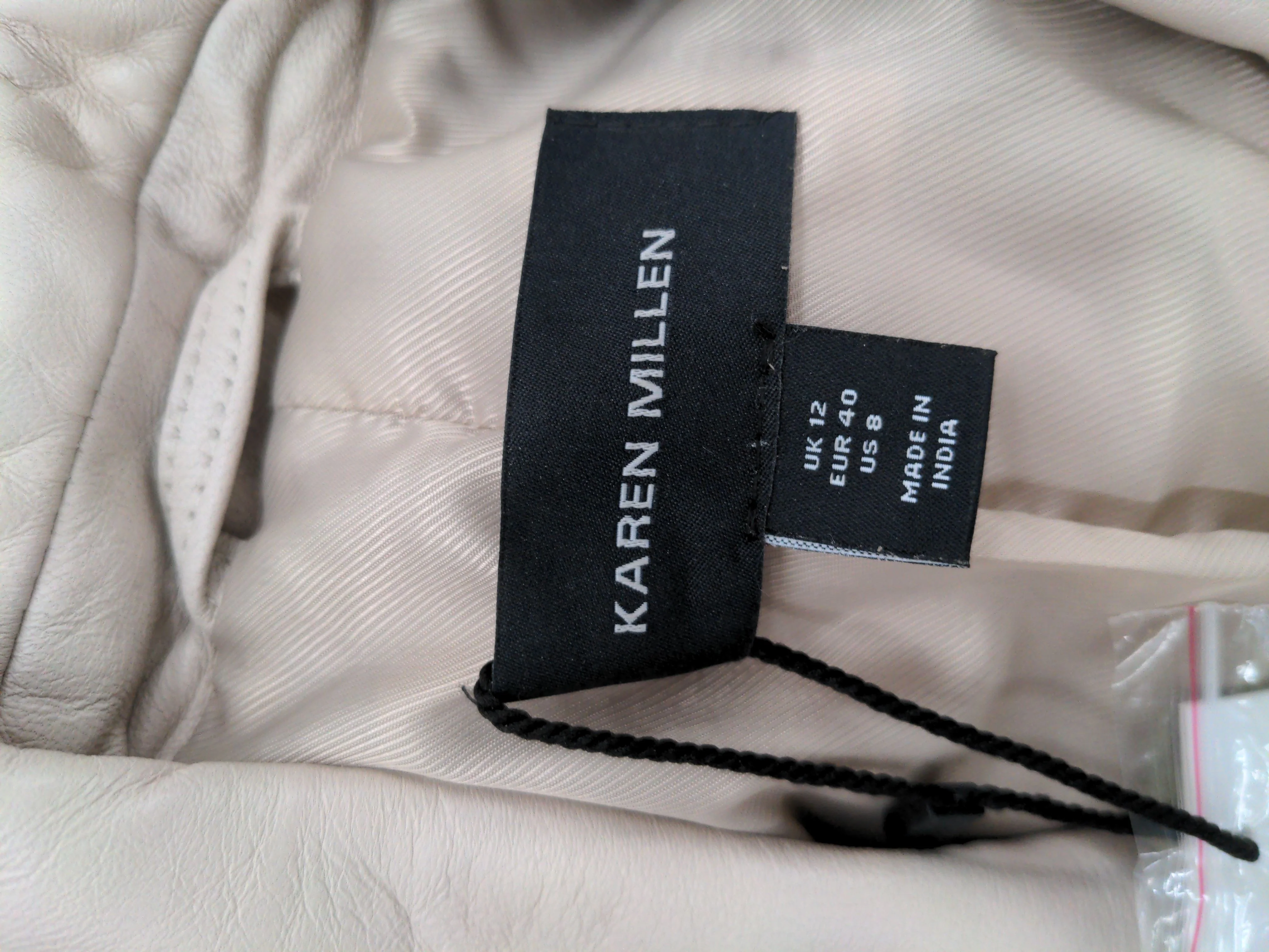 Karen Millen Women's Coat UK 12 Cream Leather with Polyester Trench Coat - Image 6