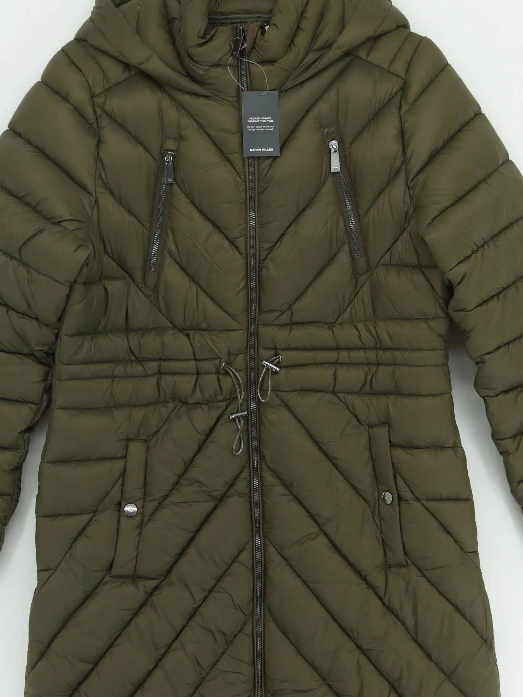 Karen Millen Women's Coat UK 12 Green Nylon New with tags - Image 3