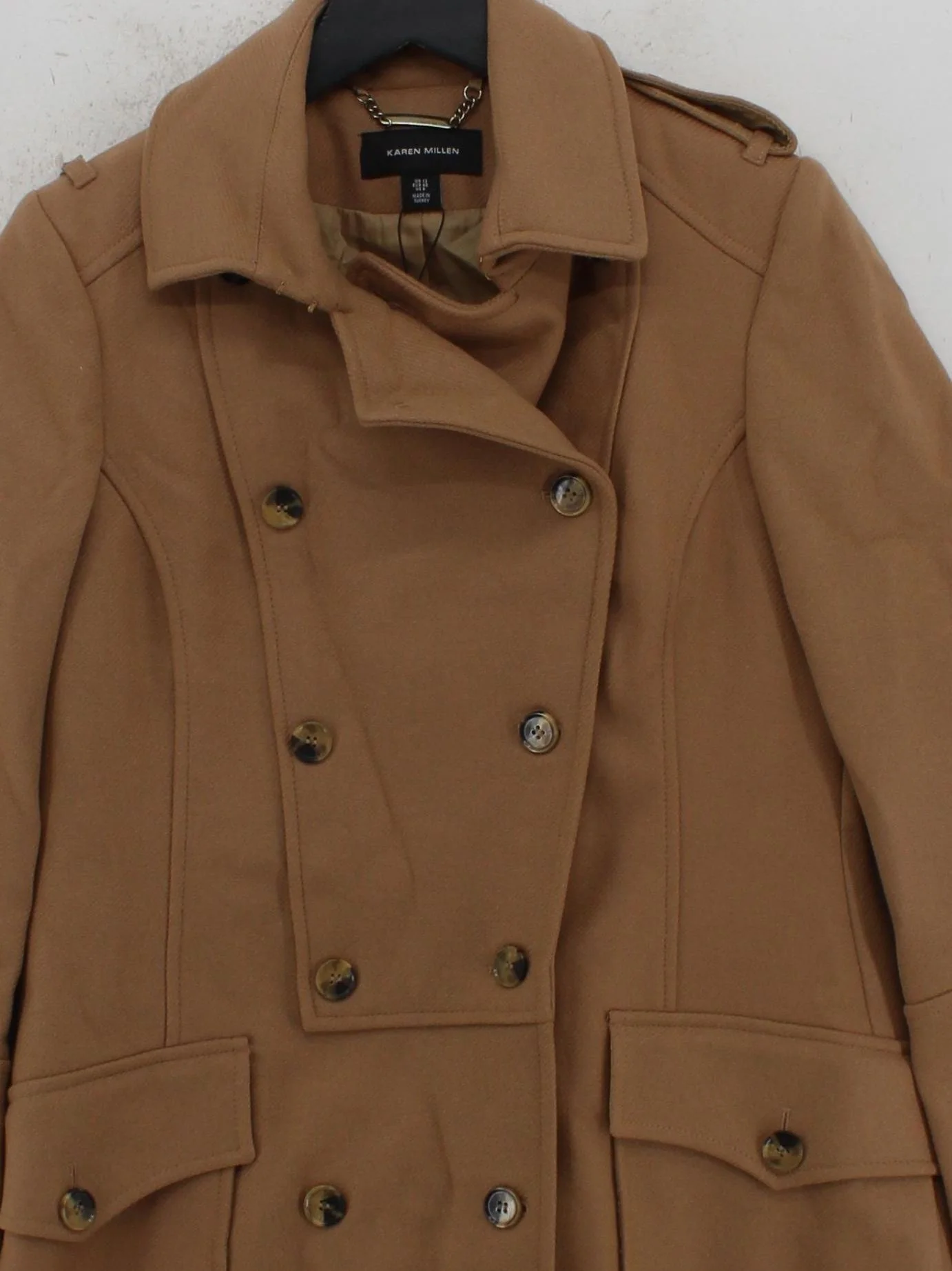 Karen Millen Women's Coat UK 12 Tan 100% Other Overcoat - Image 3