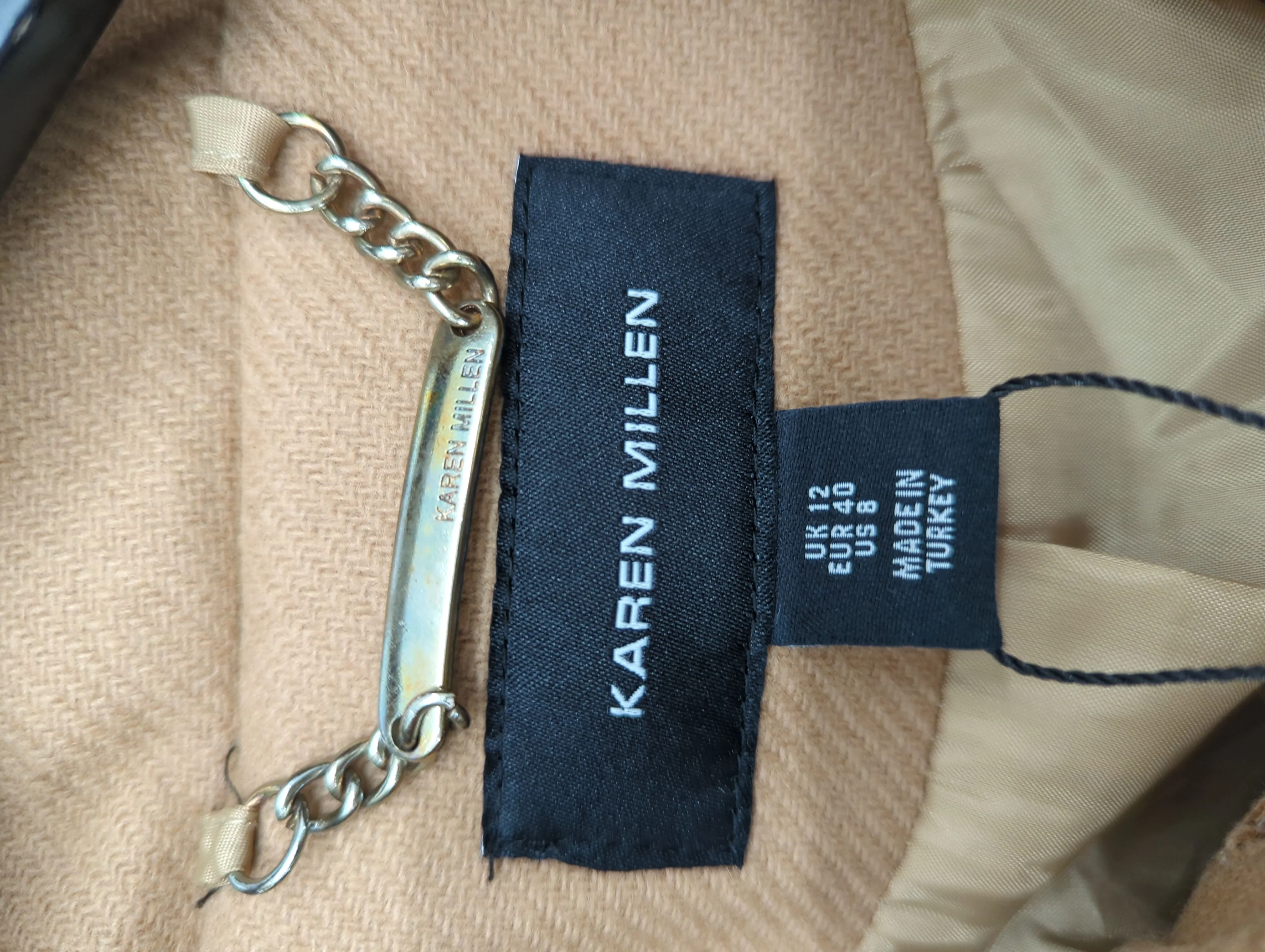 Karen Millen Women's Coat UK 12 Tan 100% Other Overcoat - Image 6