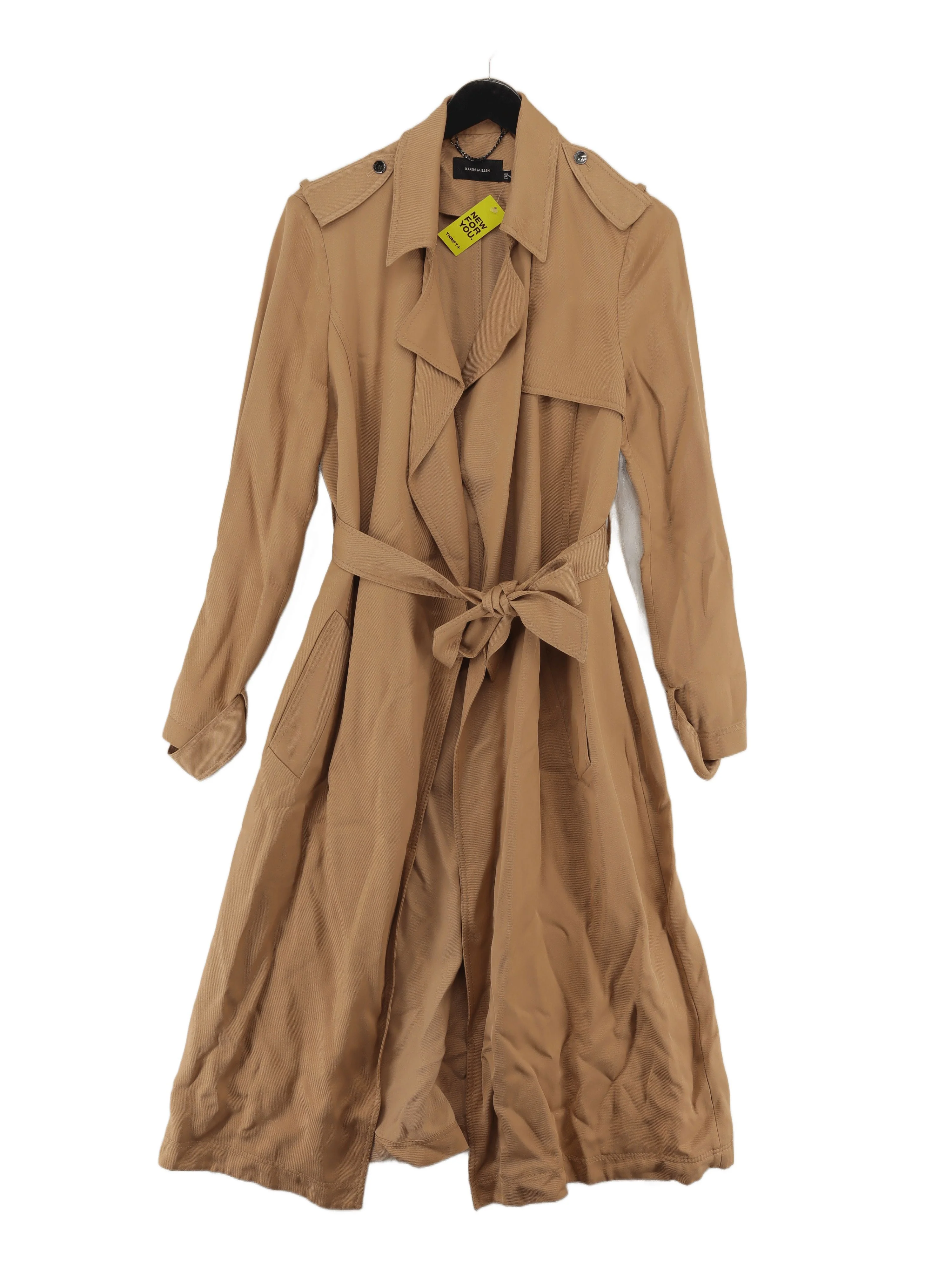 Karen Millen Women's Coat UK 12 Tan 100% Viscose Trench Coat