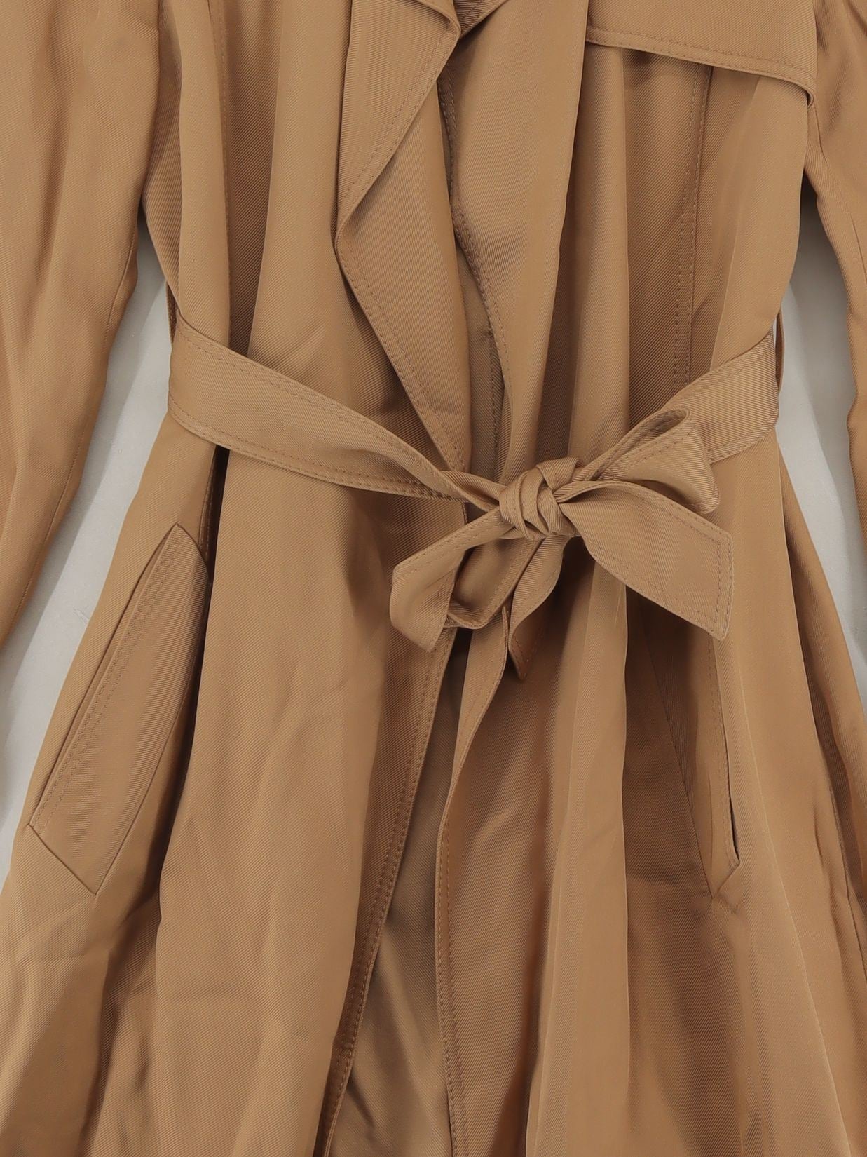 Karen Millen Women's Coat UK 12 Tan 100% Viscose Trench Coat - Image 3