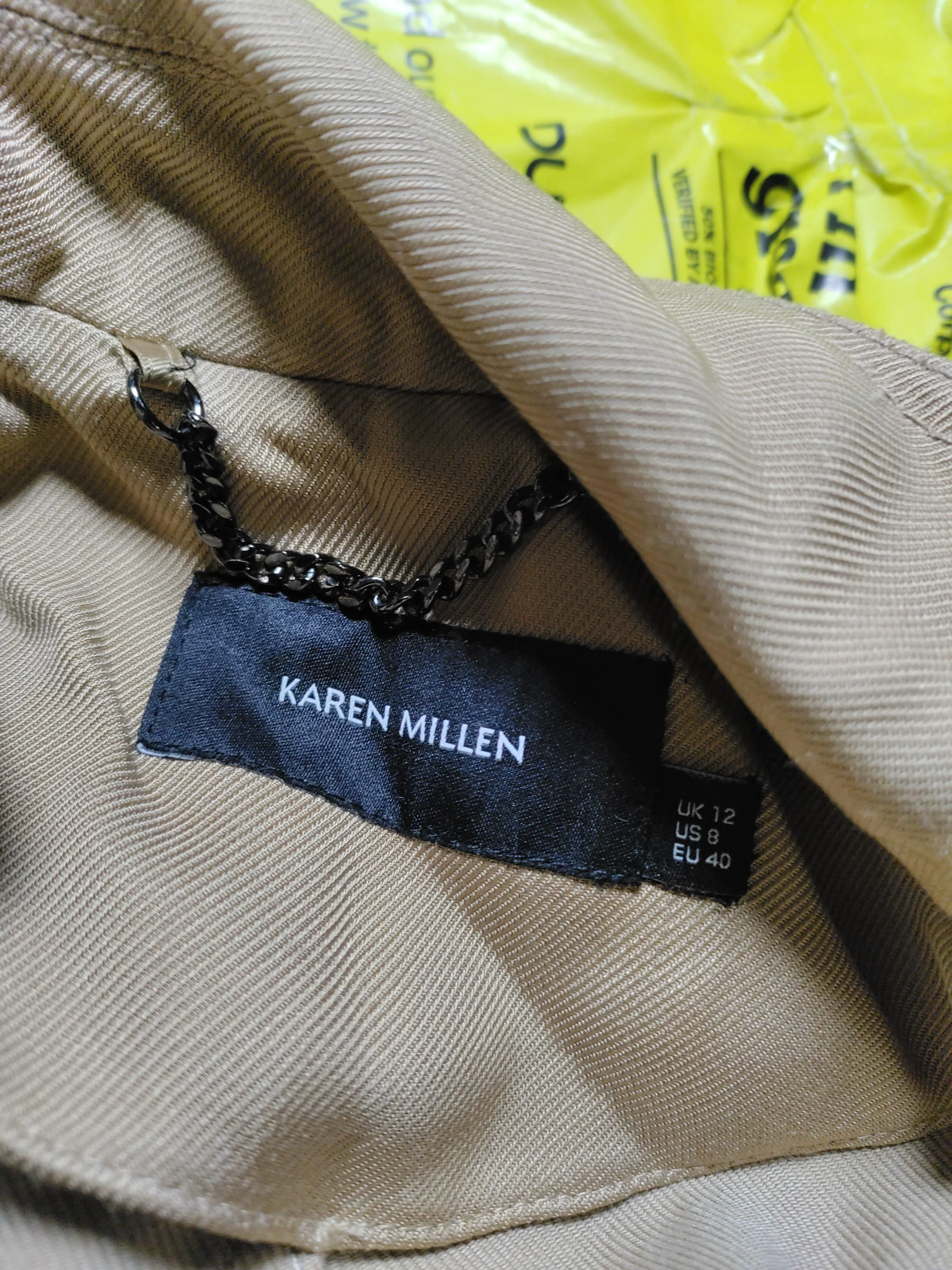 Karen Millen Women's Coat UK 12 Tan 100% Viscose Trench Coat - Image 5