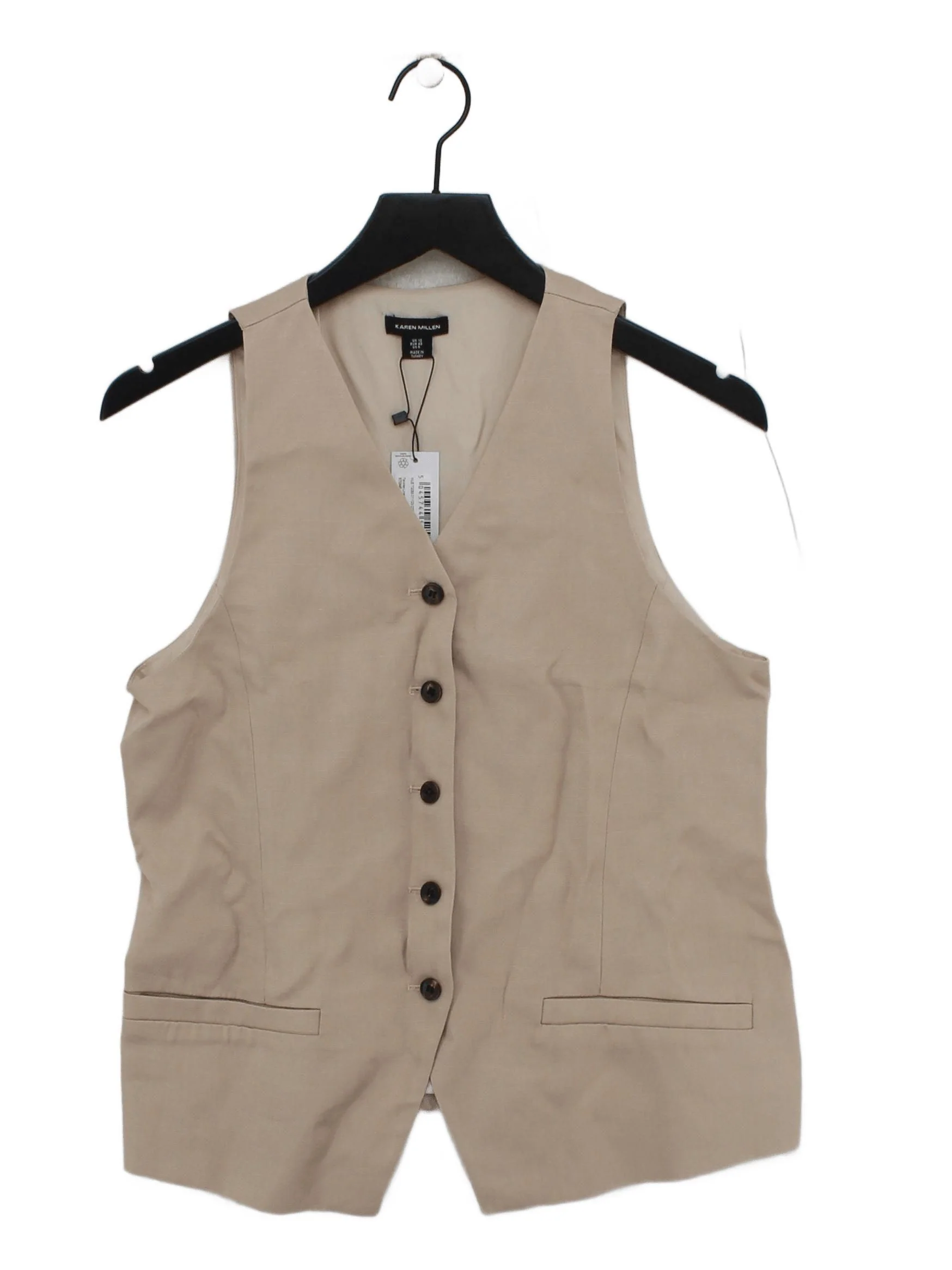 Karen Millen Women's Coat UK 12 Tan Viscose with Polyester Overcoat